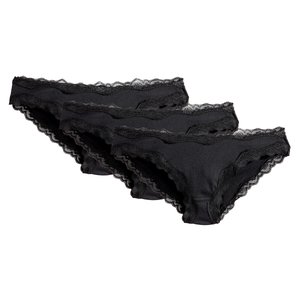 Pack of 3 Knickers in Cotton with Lace Trim LA REDOUTE COLLECTIONS image