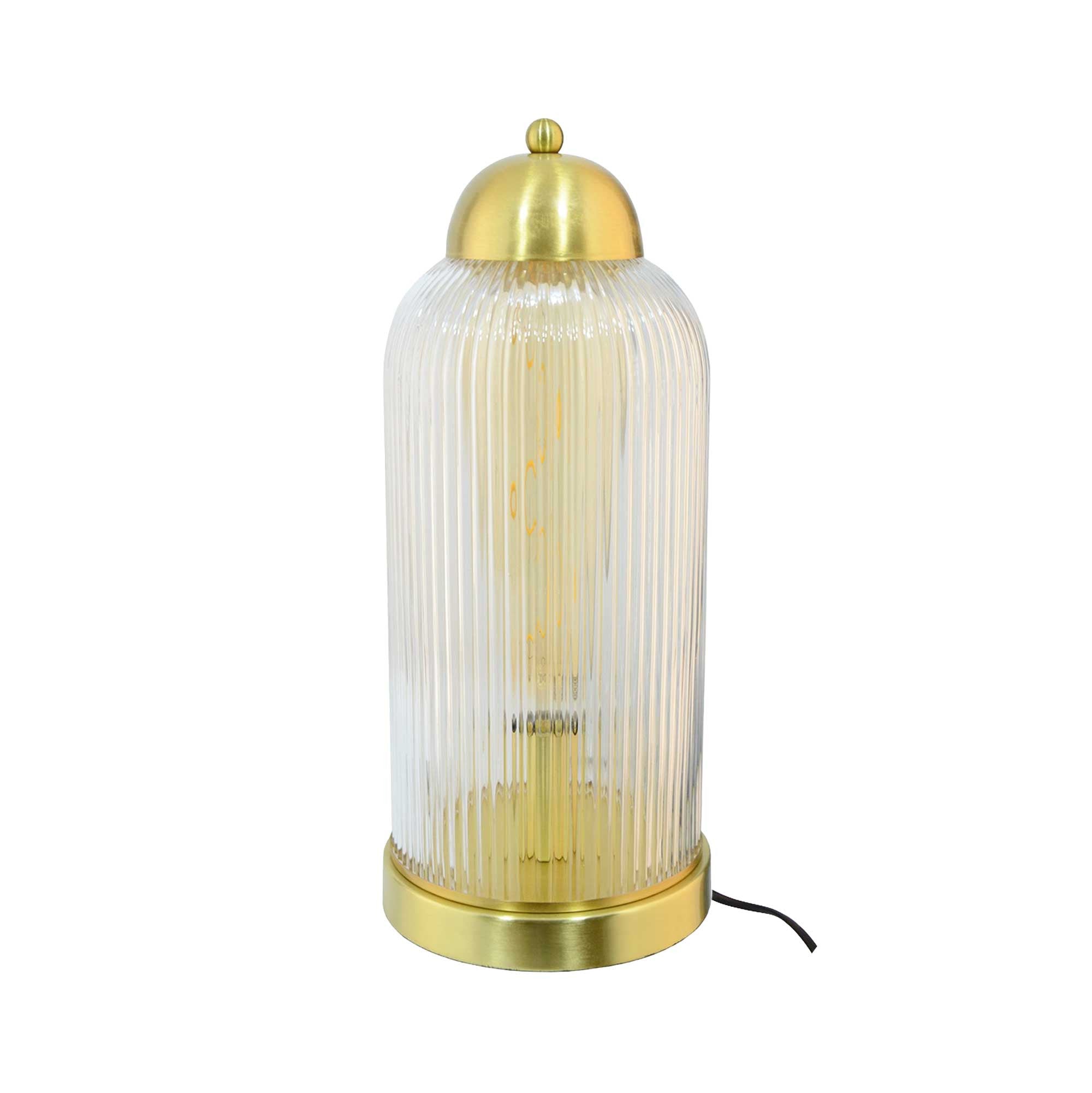 Lampe à poser en verre strié et métal, FALINE, C-CREATION