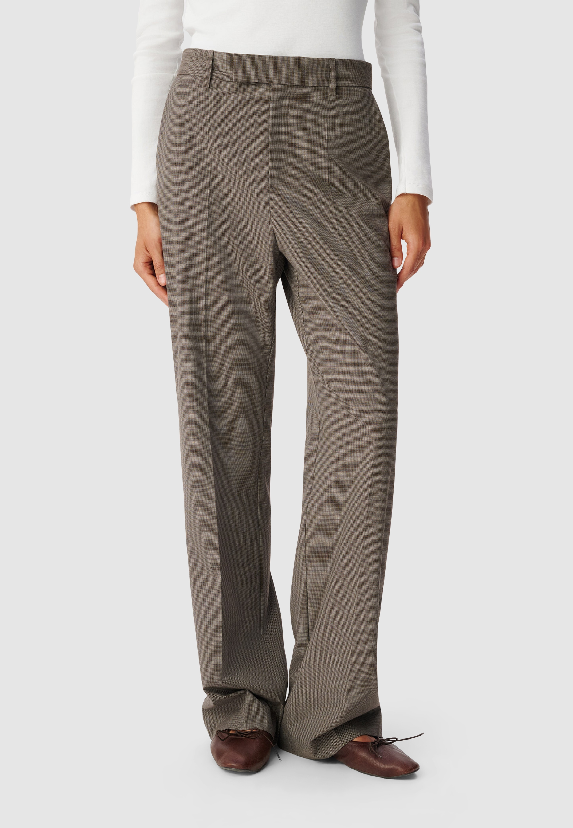 Pantalon de tailleur motif pied-de-puce, IKKS
