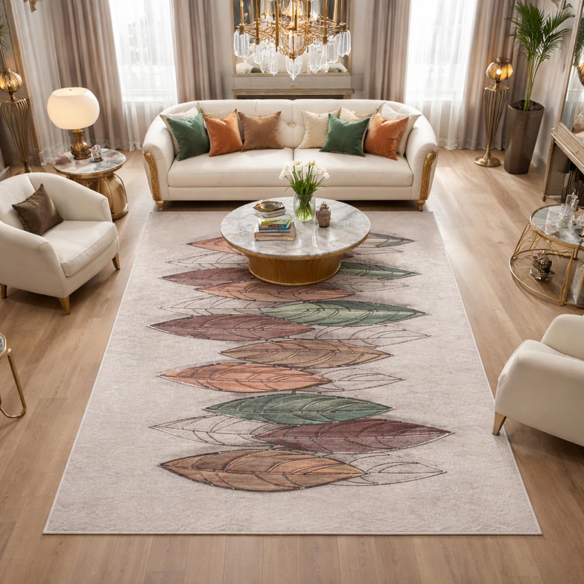 Tapis salon LYN11 FEUYE facile d'entretien, UN AMOUR DE TAPIS