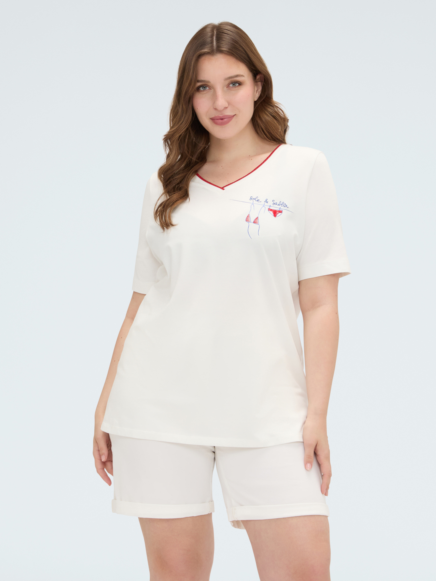 T-shirt avec imprimé et lettrage, FIORELLA RUBINO