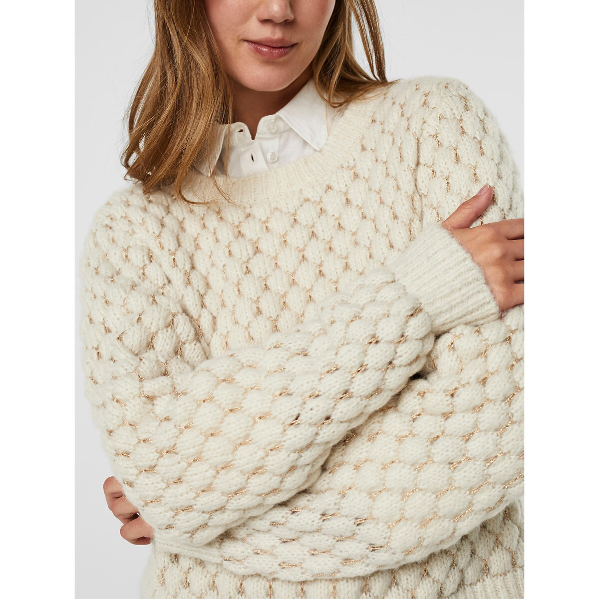Fine cable top knit jumper
