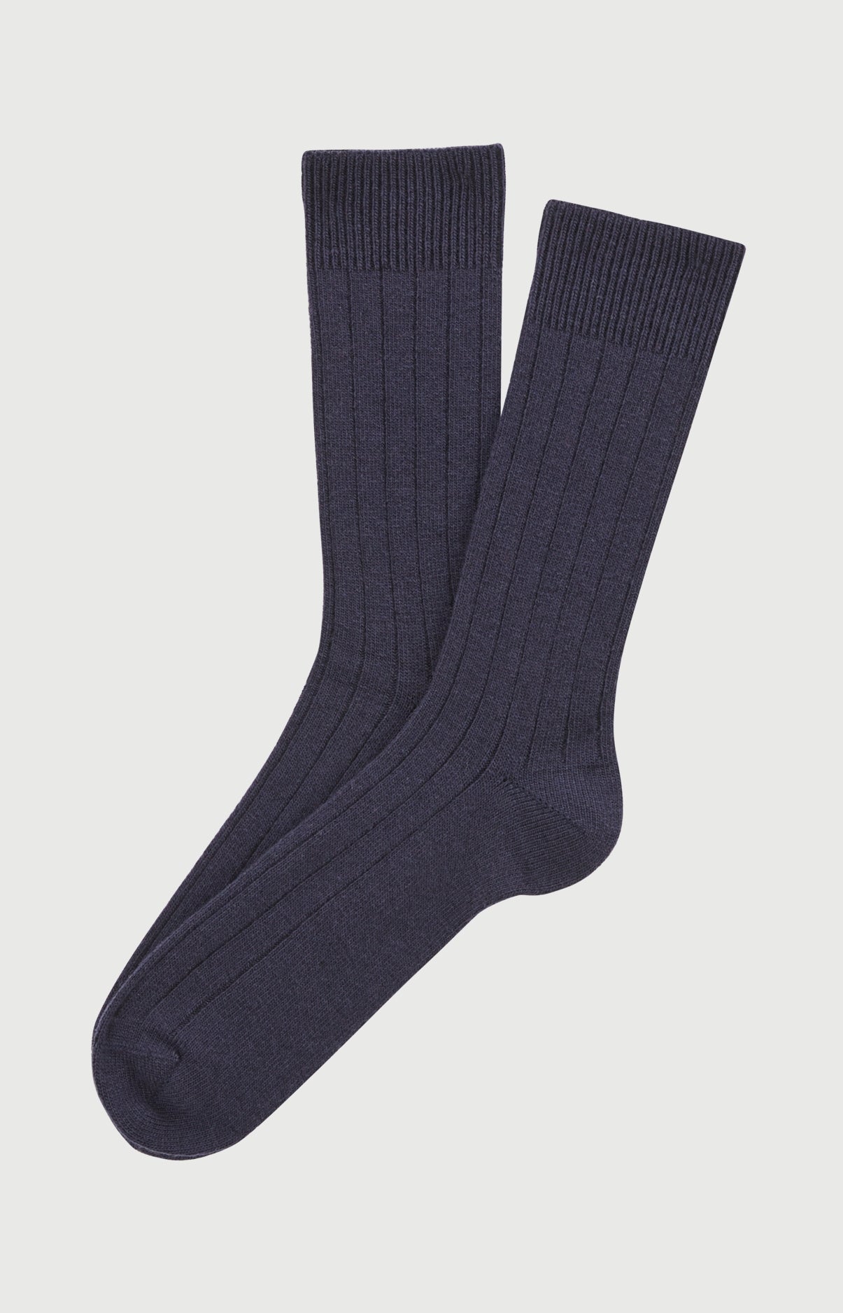 Chaussettes en laine et cachemire couleur unie Marine, ARTHUR