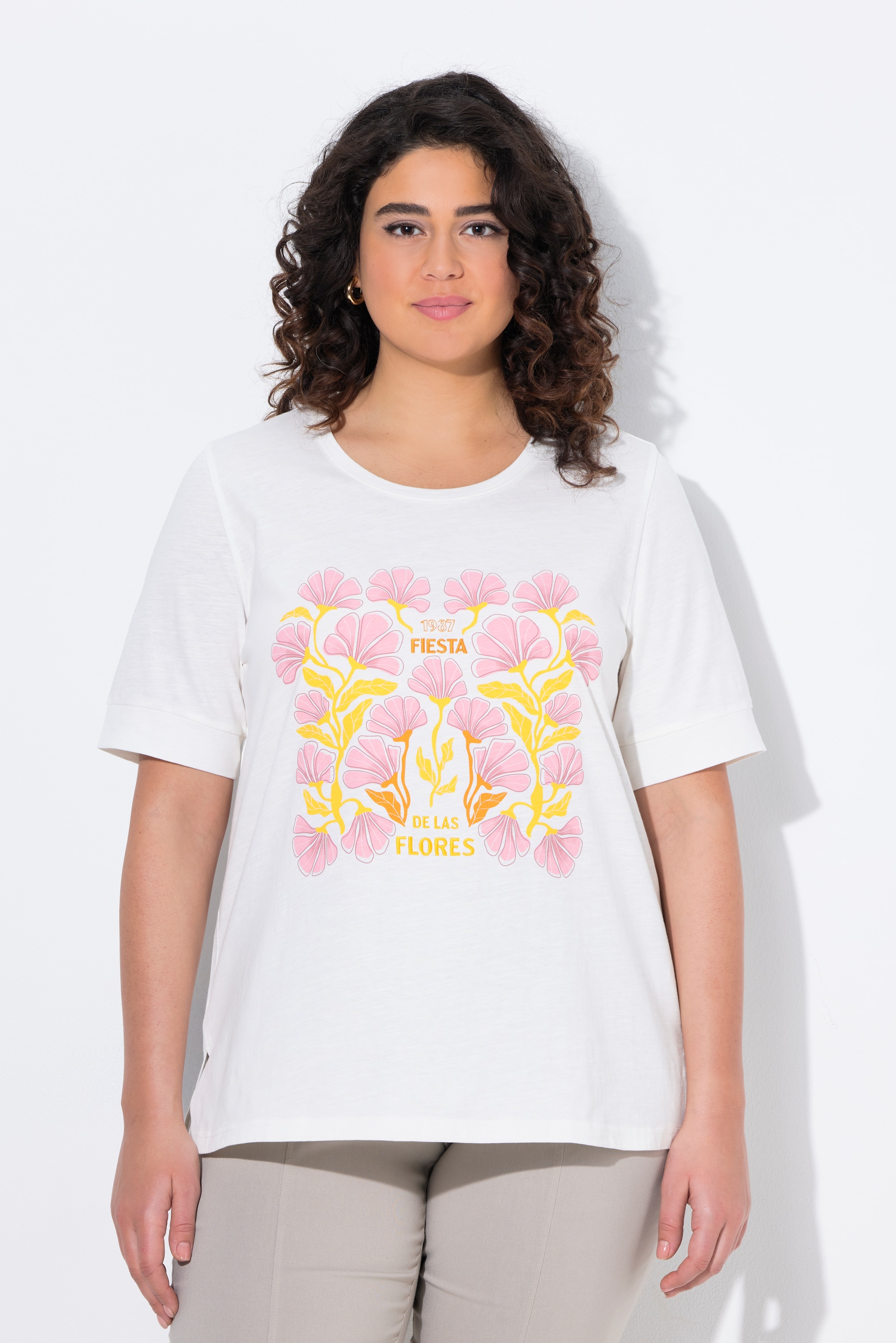 T-shirt à col rond et manches courtes., ULLA POPKEN