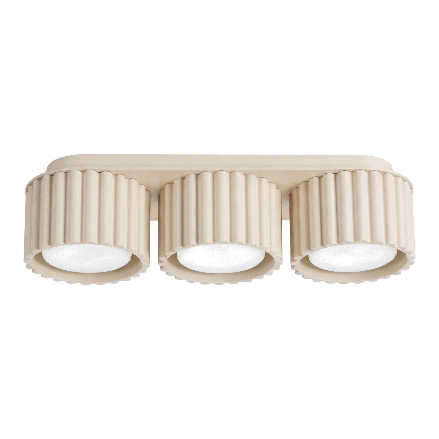 Plafonnier Aluminium Beige Gx53 3 AURA, EDEN
