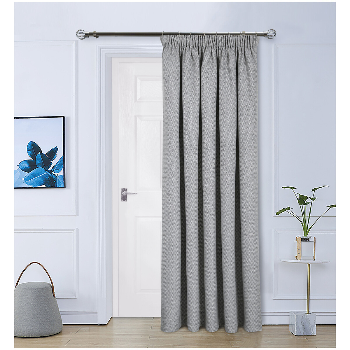 Clever velvet lined pencil pleat curtains, natural, So'home