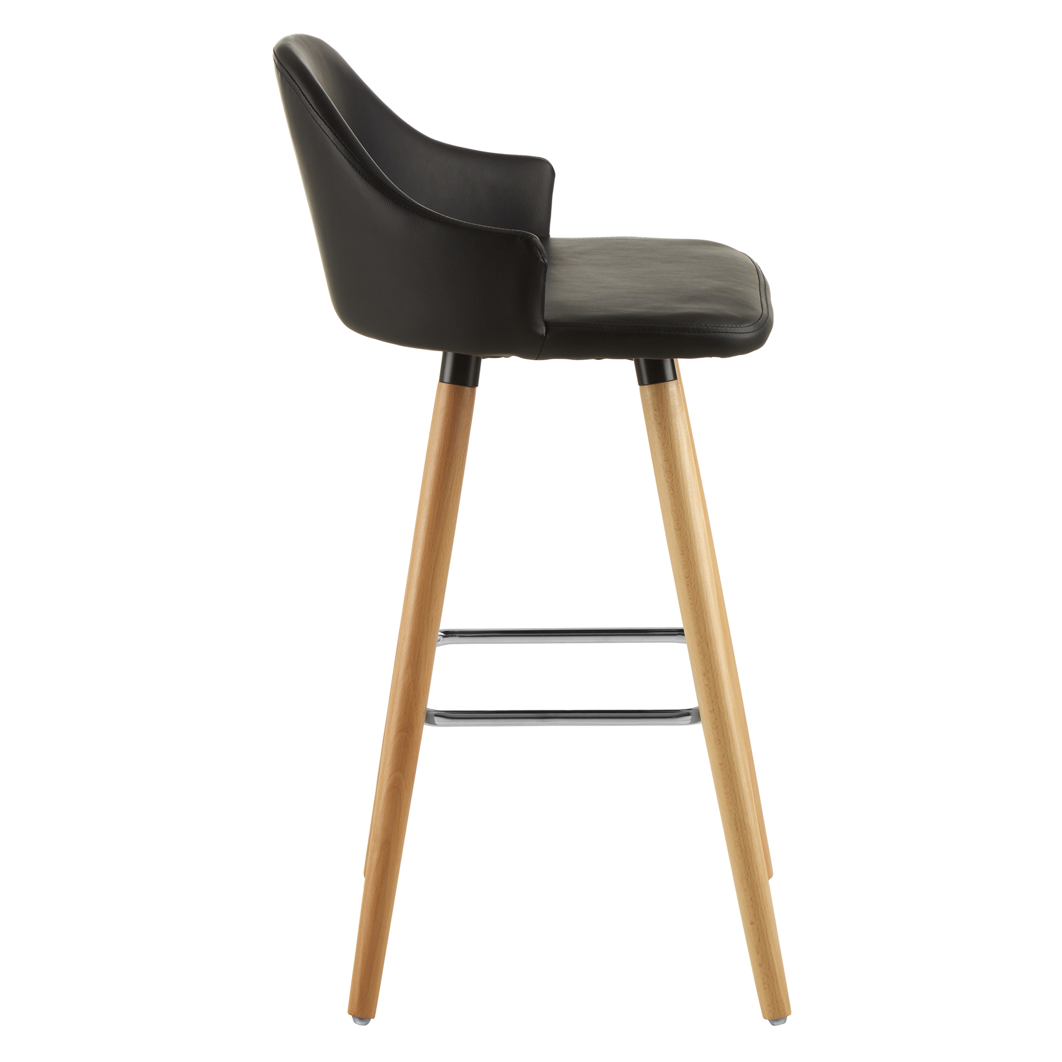 Leather bar stools with wooden deals legs