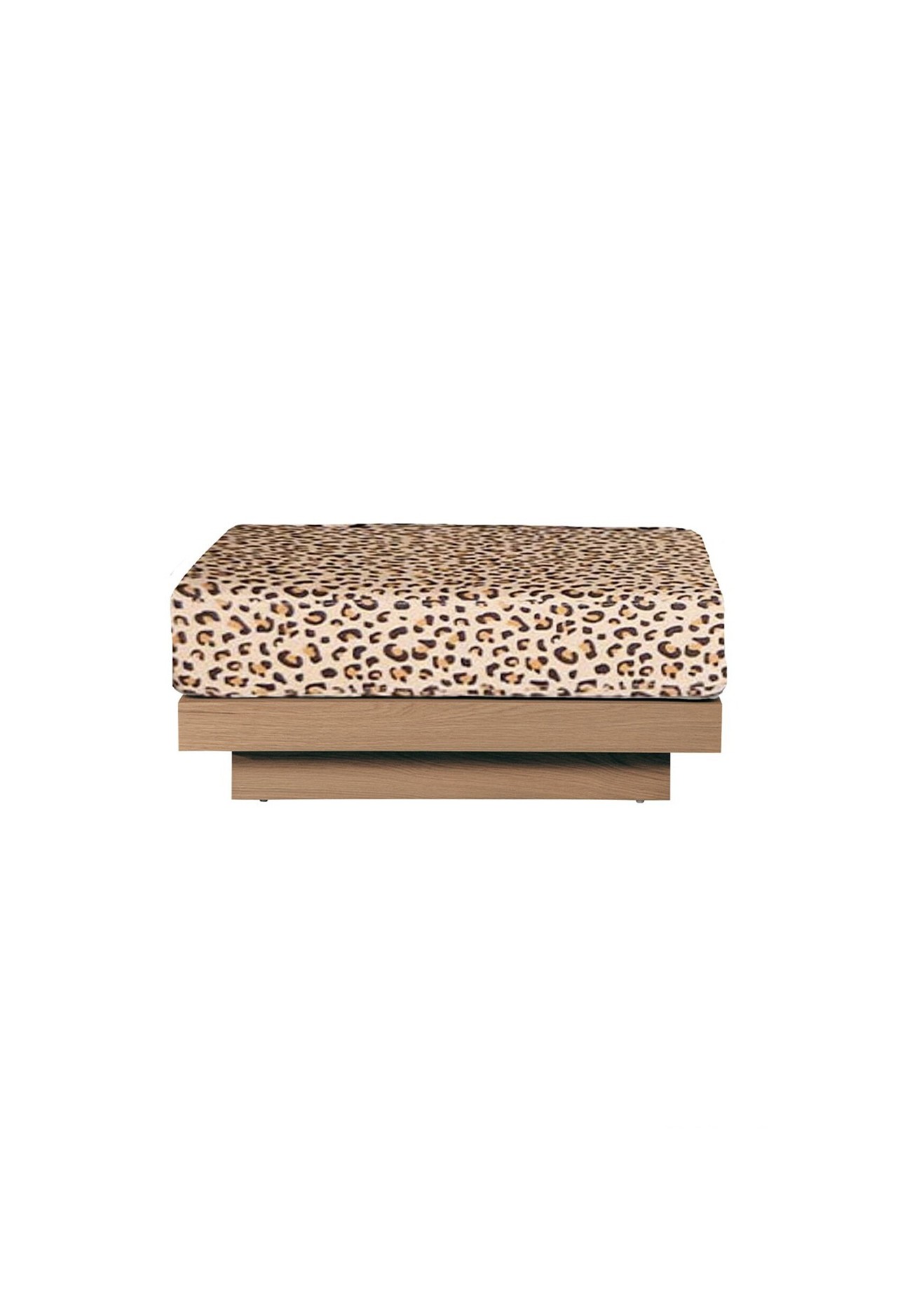 Pouf en lin finition chêne naturel, GABRIELLE PARIS