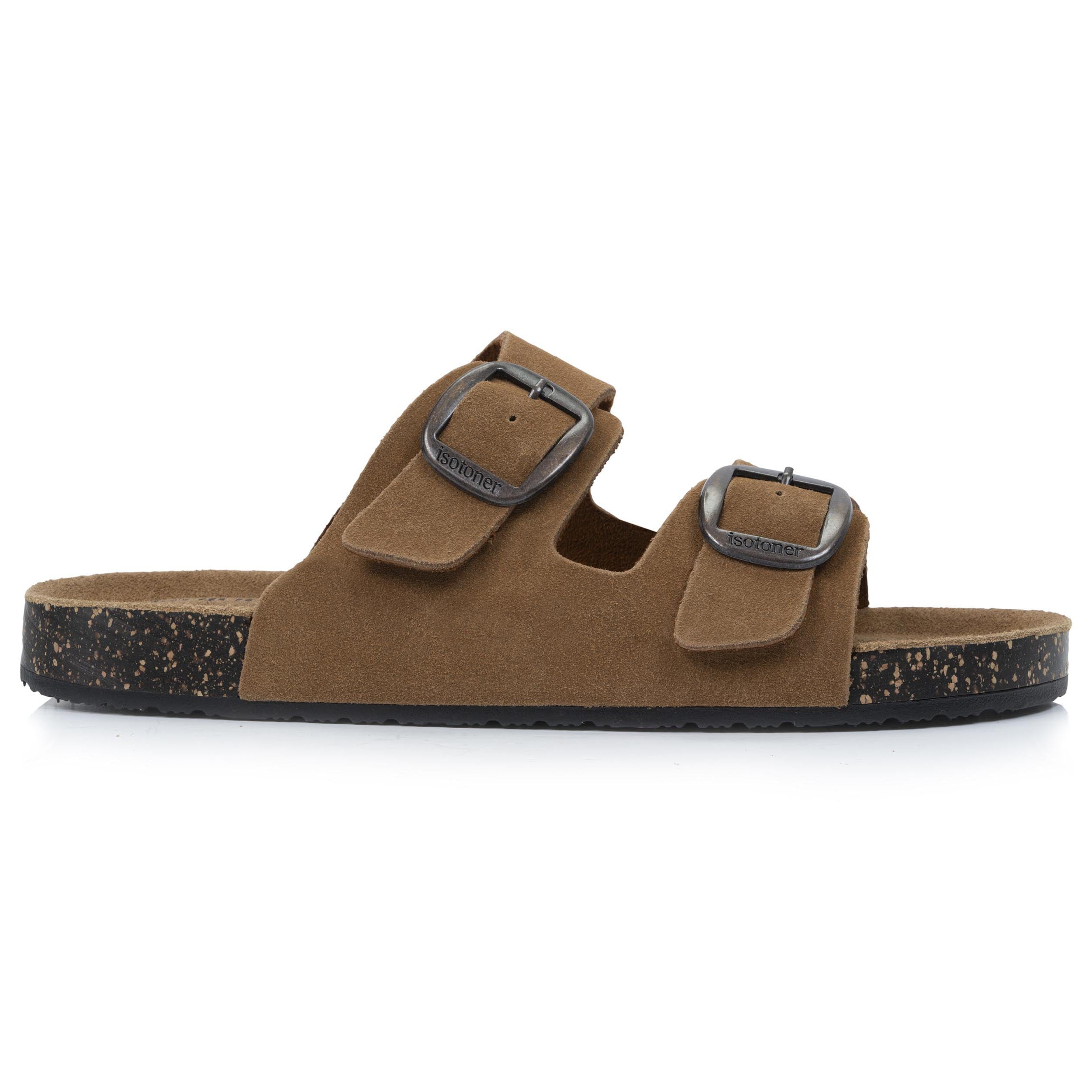 Sandales semelle intérieure cuir patch talon confort everywear, ISOTONER