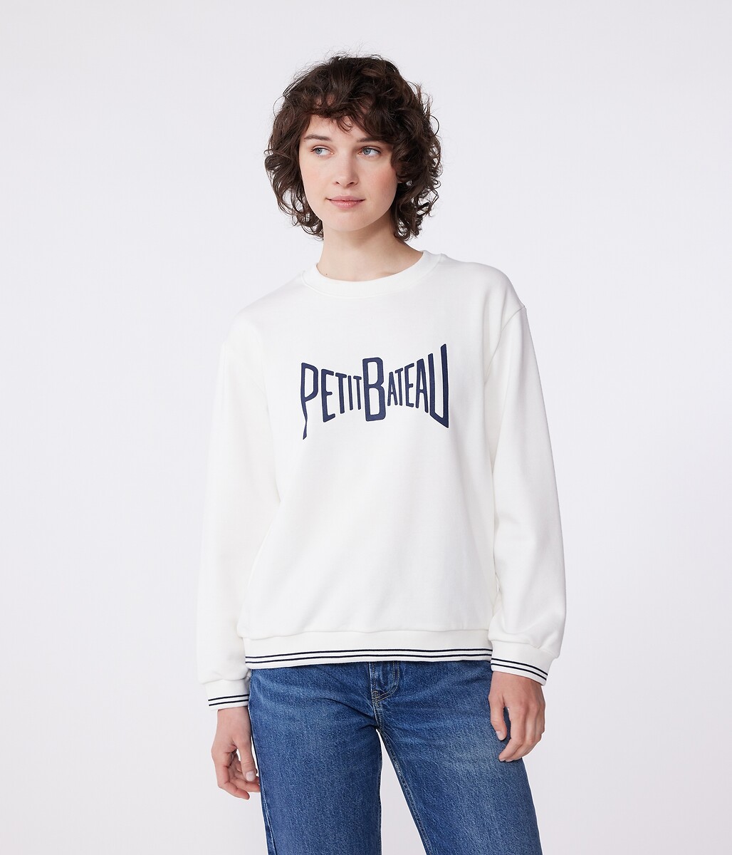 Sweatshirt en coton imprimé, PETIT BATEAU