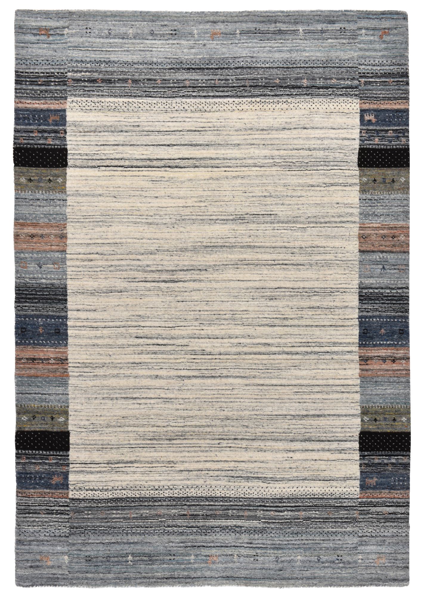 Tapis gabbeh Nebraska, tissé main en laine, THEKO