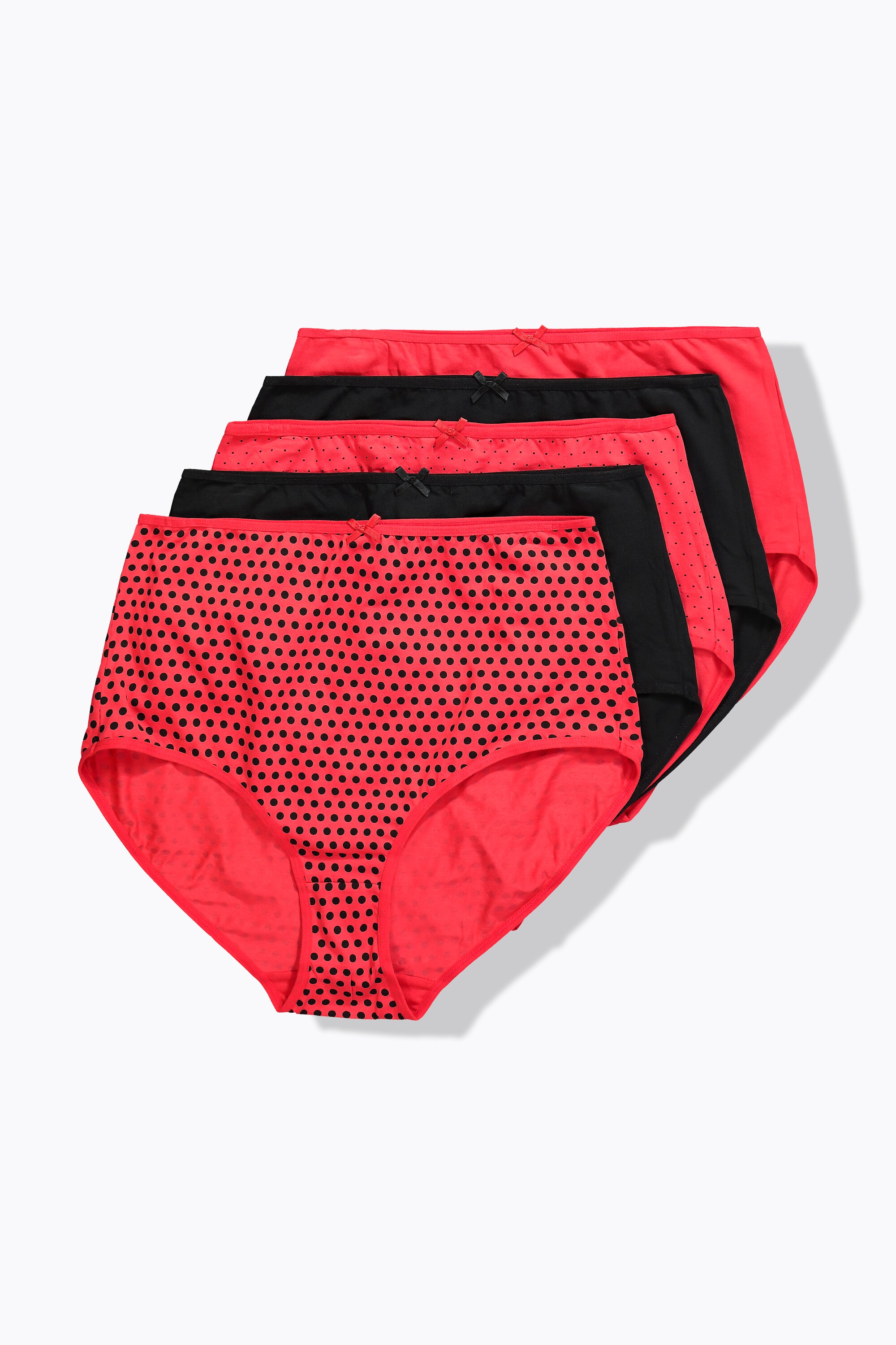 Lot de 5 culottes maxi, pois/rouge/noir, ULLA POPKEN