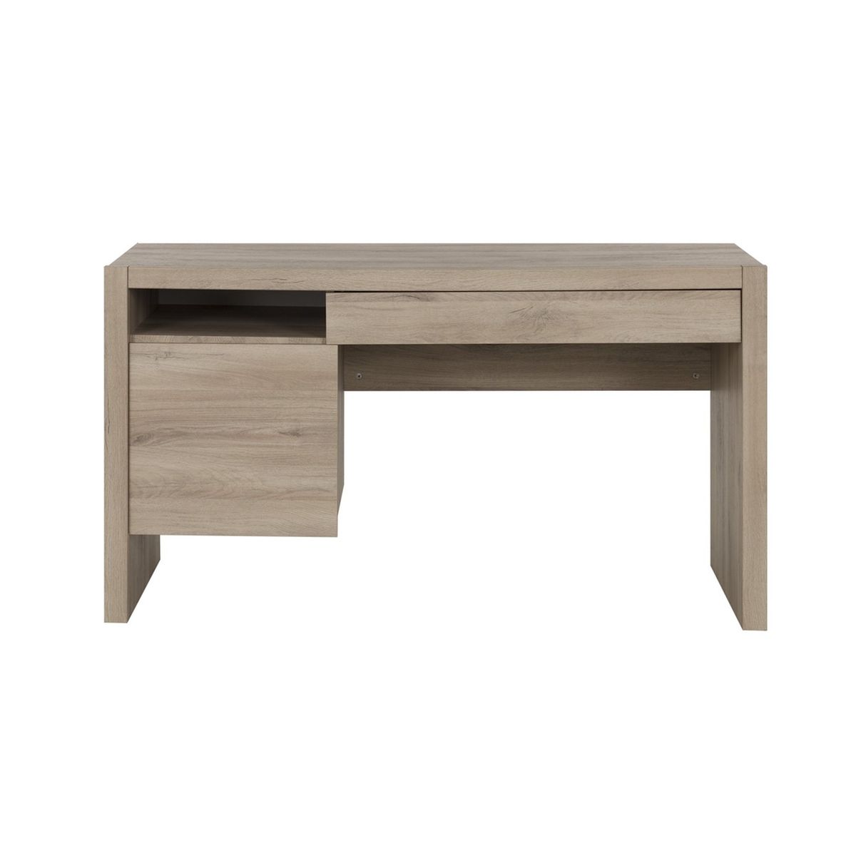 bureau un tiroir et une porte couleur chene ethan - fabrication francaise