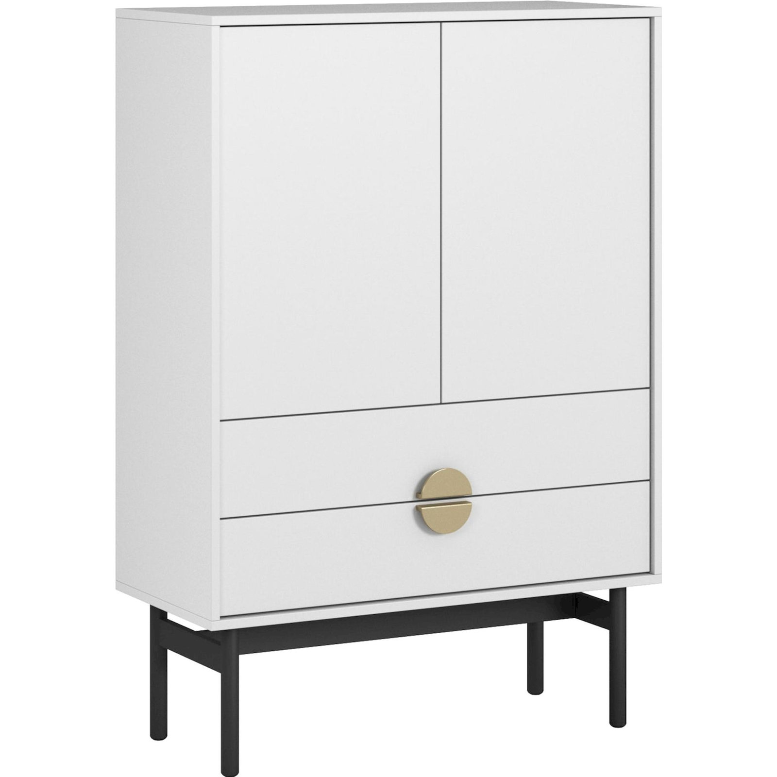 Commode haute 2 portes 2 tiroirs collection STOON, RECOLLECTION