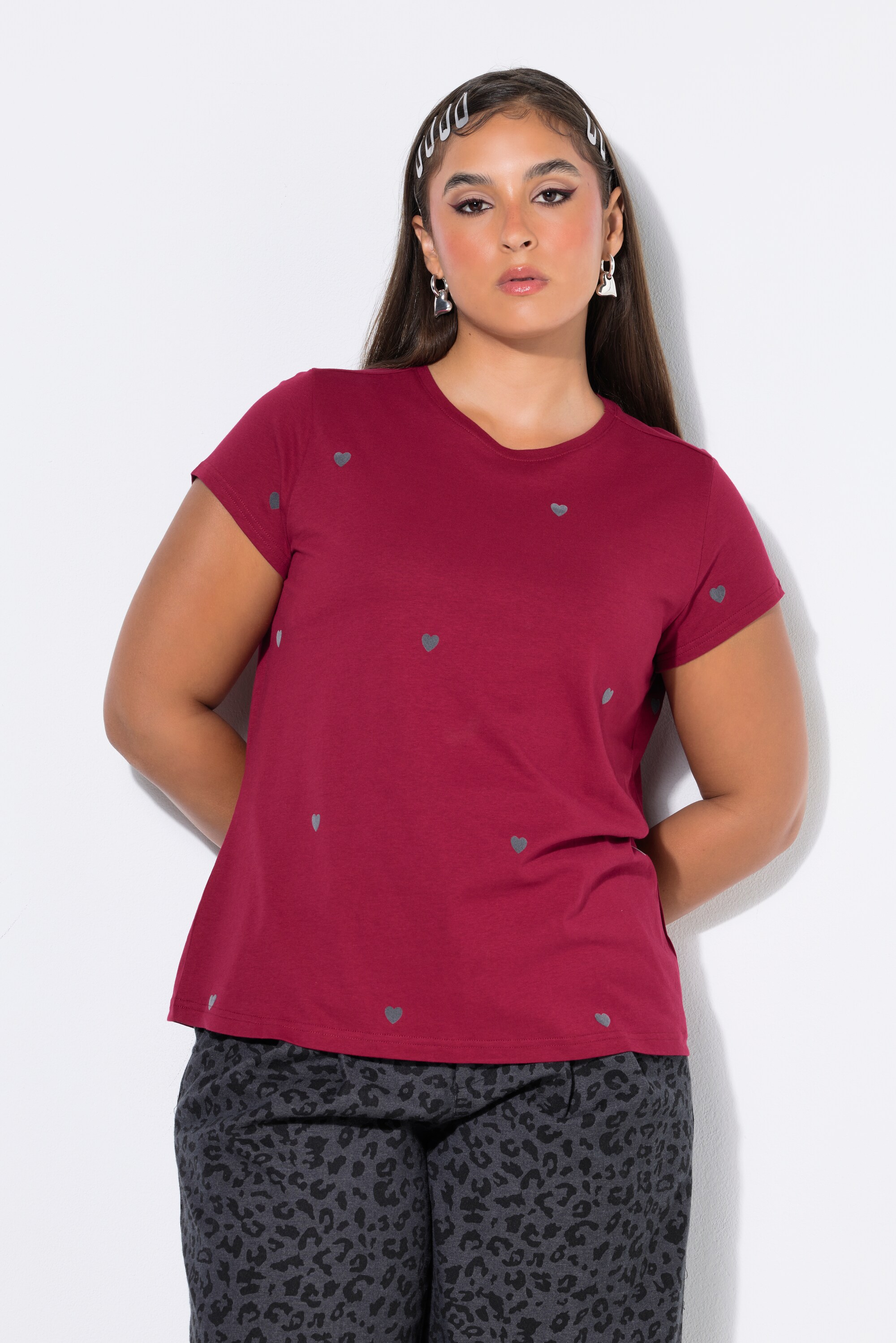 T-shirt à col rond, avec cœurs, STUDIO UNTOLD