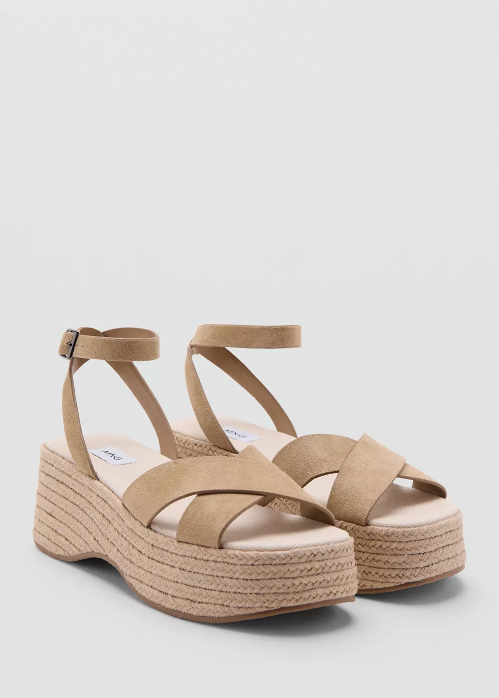 Sandales plateforme lanières croisées, MANGO TEEN
