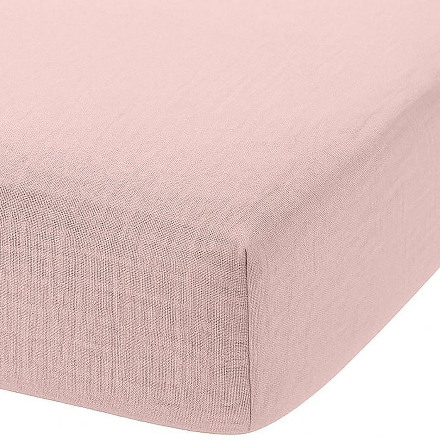 Drap housse en gaze de coton lavé bonnet 30 cm uni, PUR, BATON ROUGE