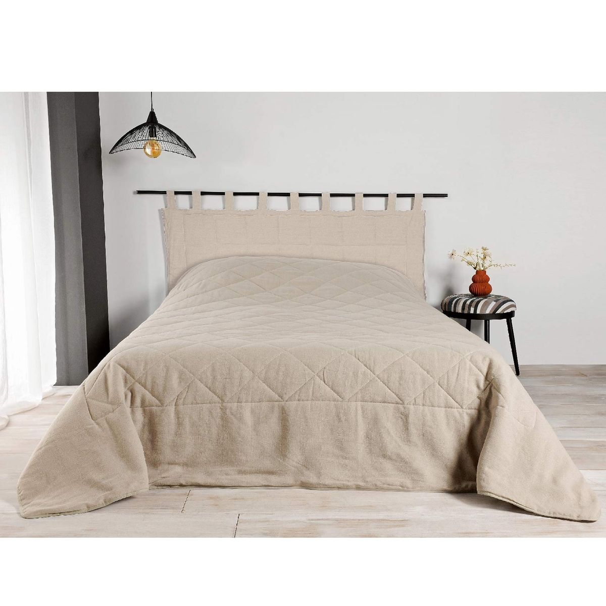 Linder Sage Green Pompom Bedspread In 230 X 250 Cm