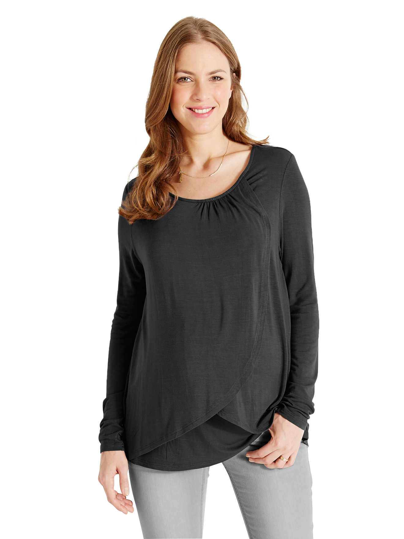 T-shirt croisé grossesse et allaitement, VERTBAUDET