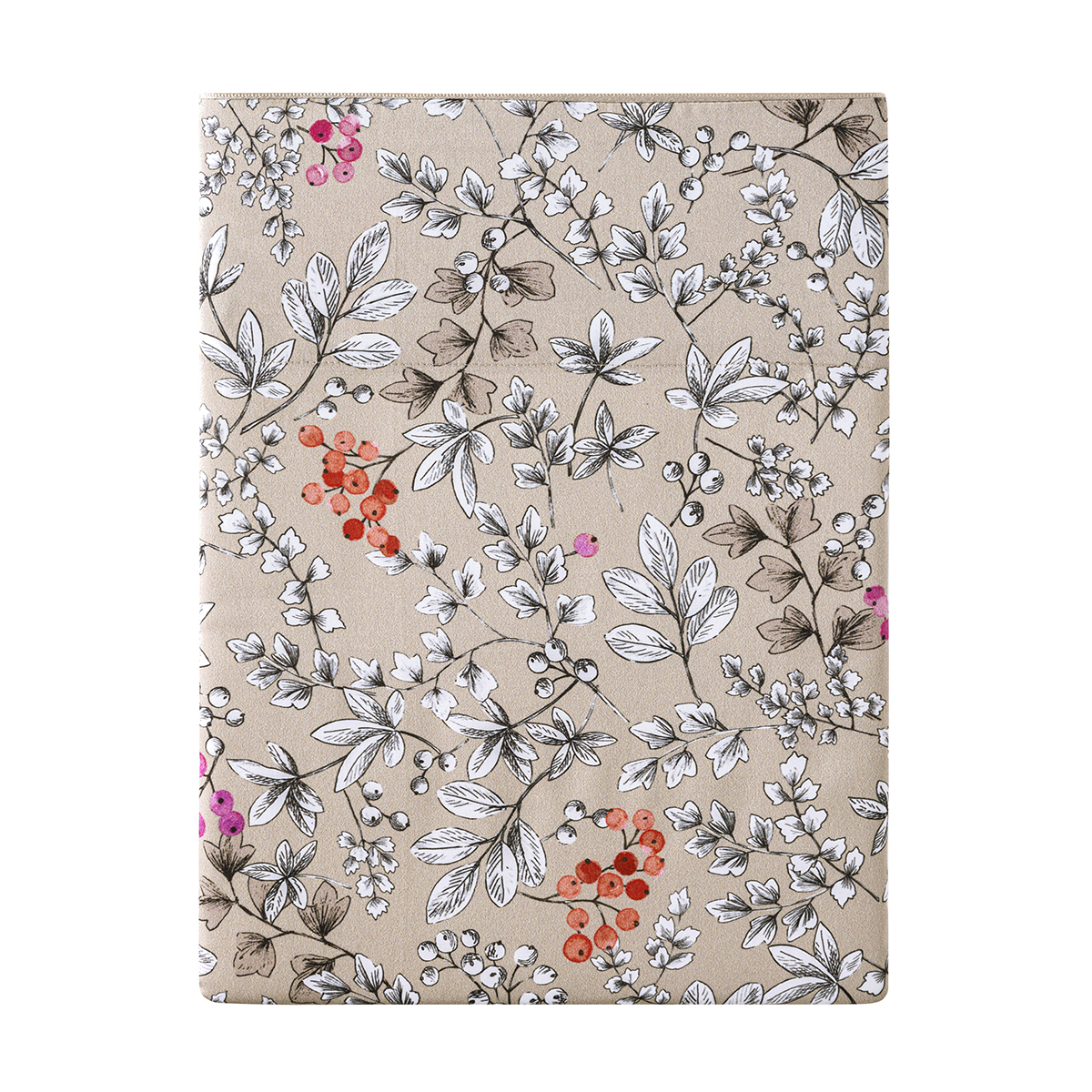 Drap plat imprimé en satin de coton bio, CUEILLETTE, ALEXANDRE TURPAULT