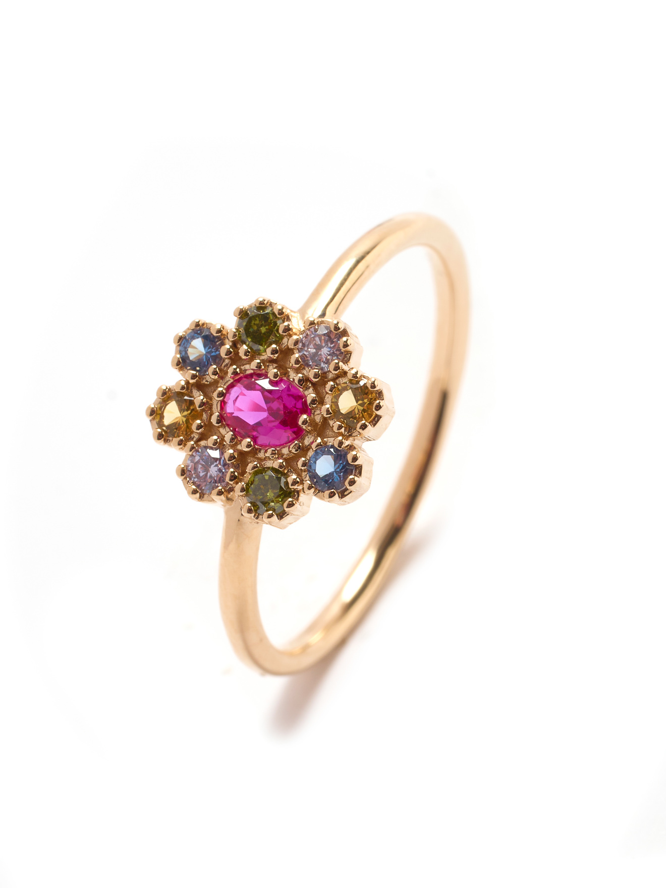 Bague plaqué avec pierres fantaisie, DAXON