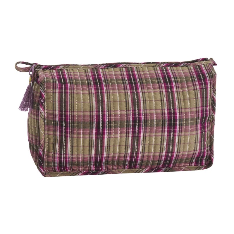 Trousse de toilette coton imprimé carreaux, MADAM STOLTZ