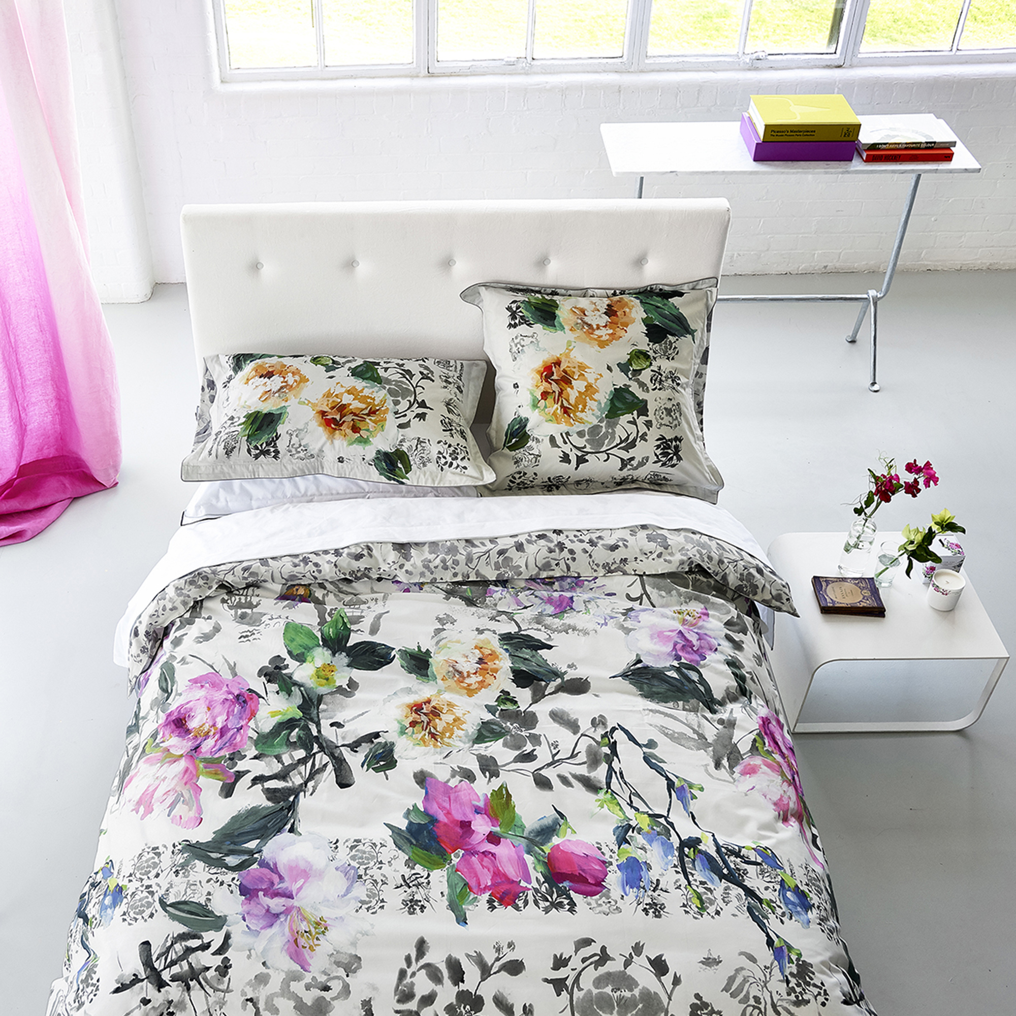 Housse de couette imprimée en percale de coton, MAJOLICA, DESIGNERS GUILD