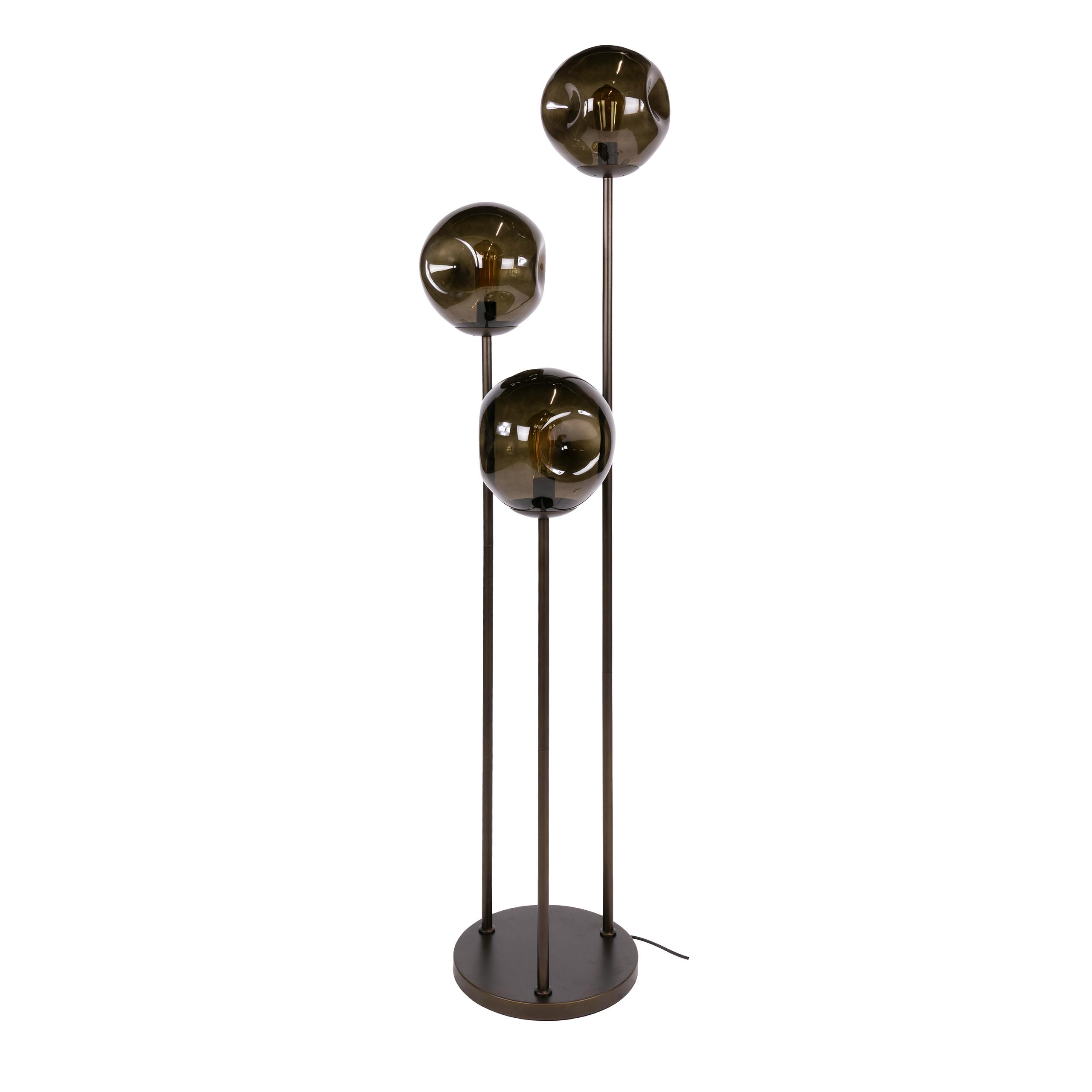 Lampadaire 3 tiges globes en verre NIAGARA, PIER IMPORT
