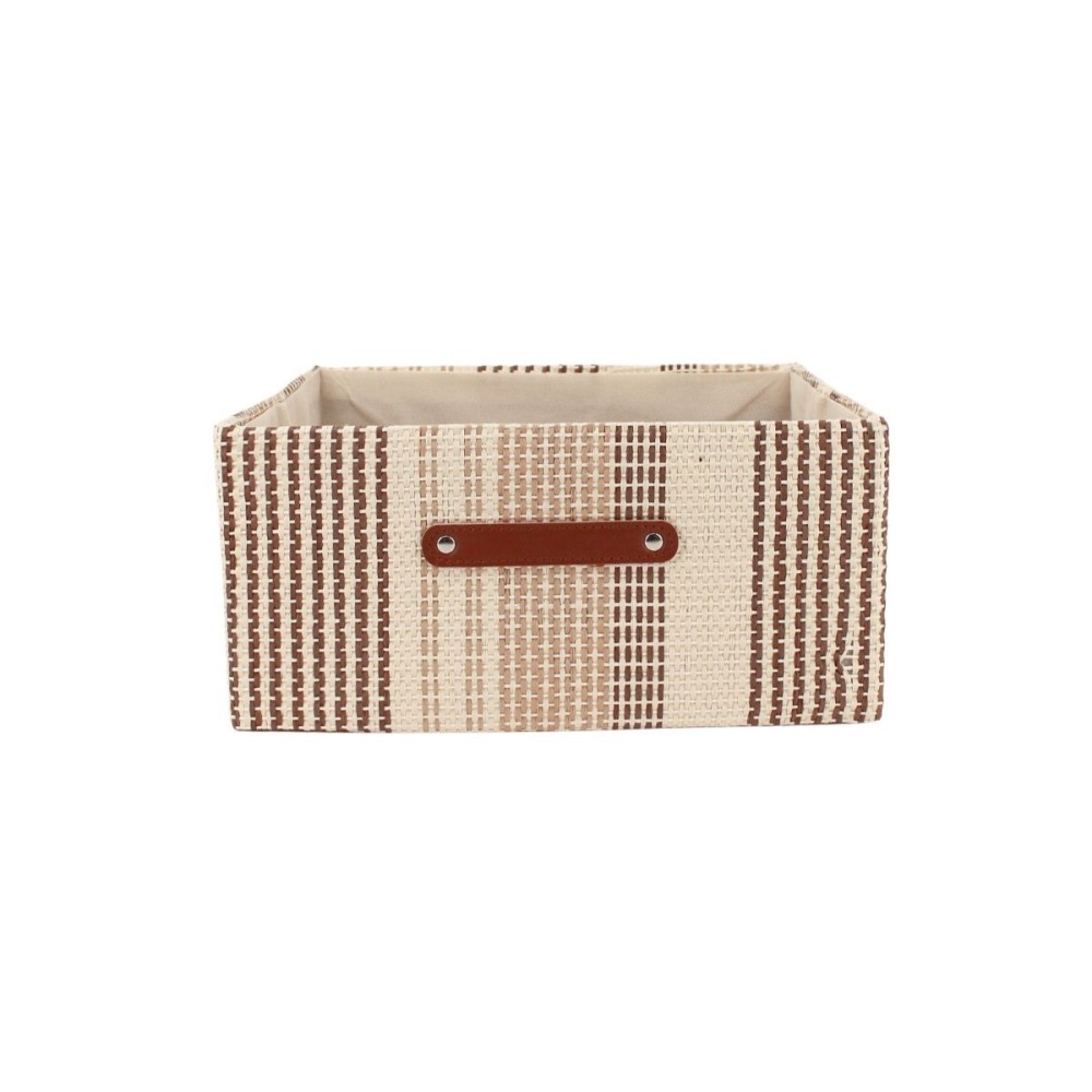 Demi panier cube en tissage papier 31x31x15cm, ORNAMI