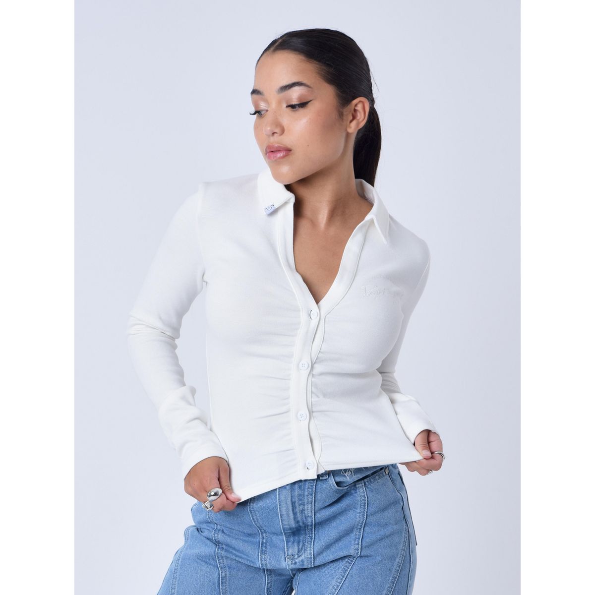 Chemise sans 2025 col femme