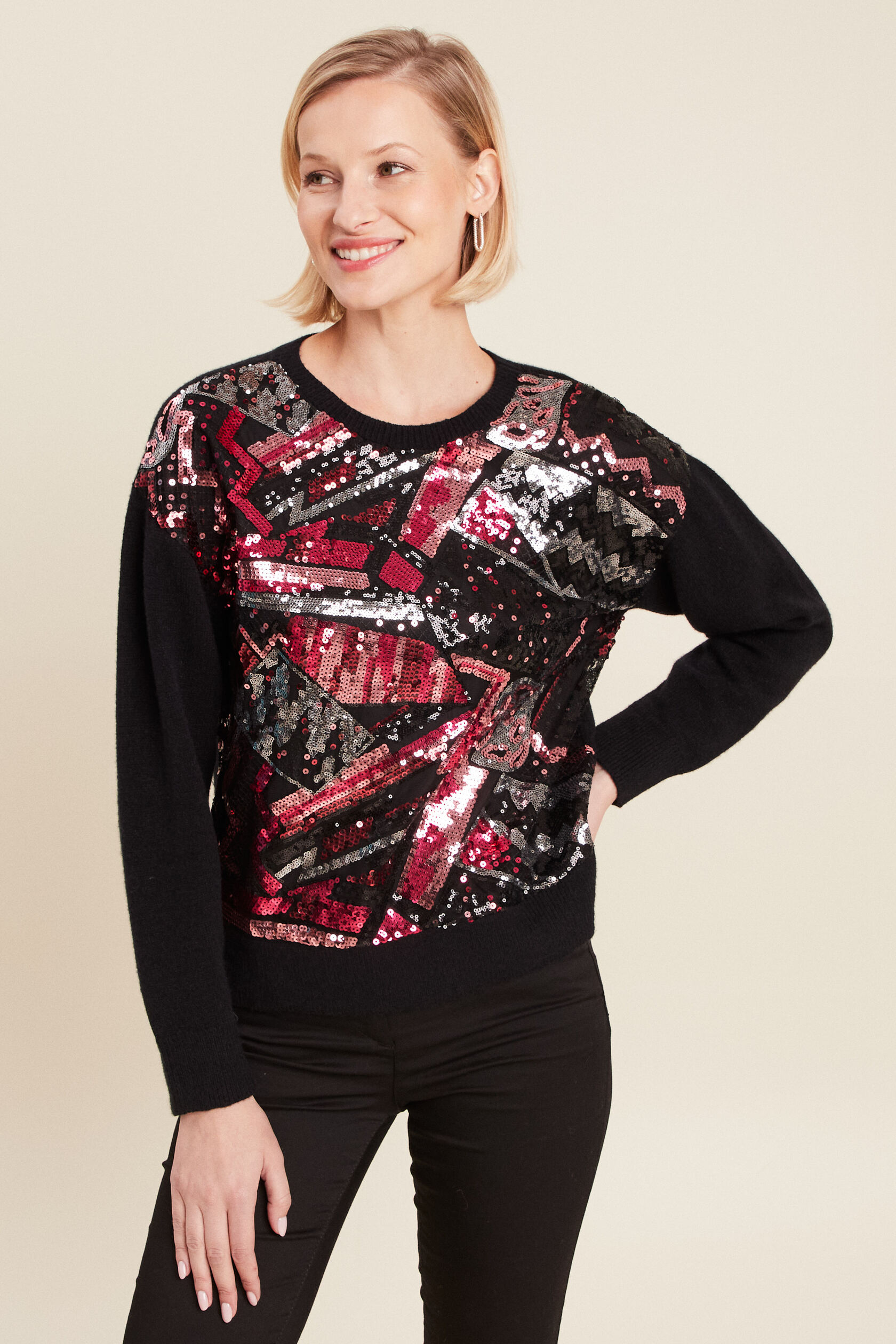 Pull manches longues sequins, BREAL