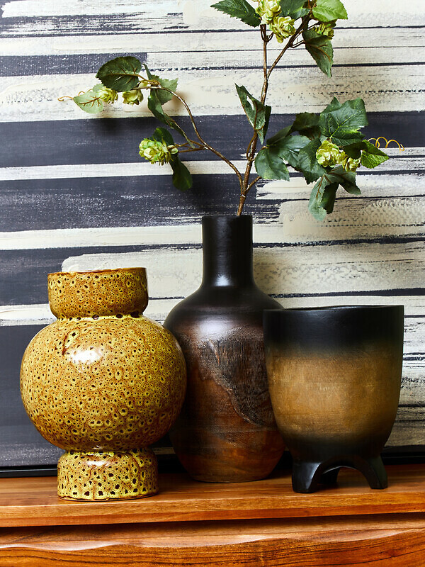 Large Ombre Vase in Black, FIFTY FIVE SOUTH