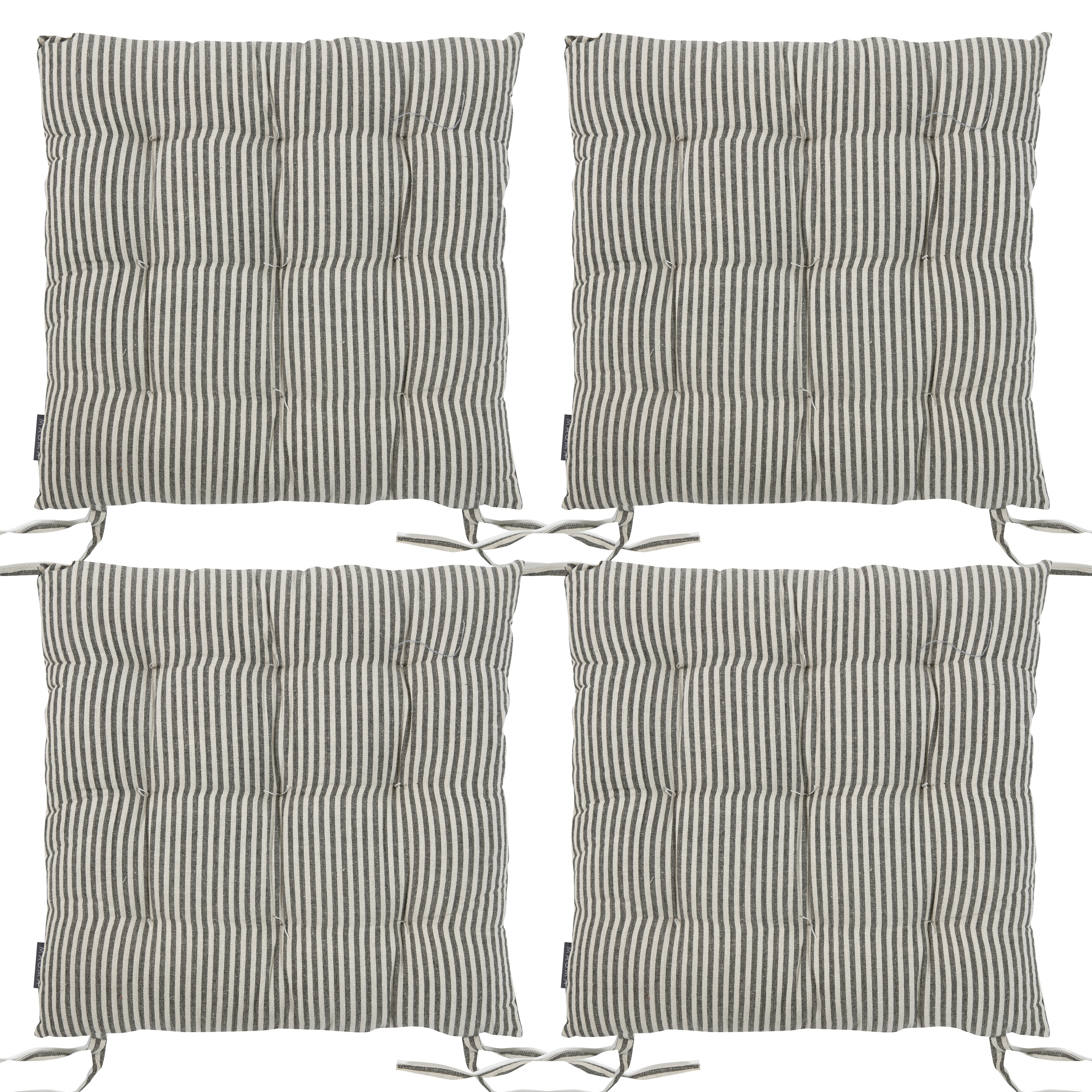 Galettes de chaise rayées en coton OSLO - Lot de 4, MAGMA HEIMTEX