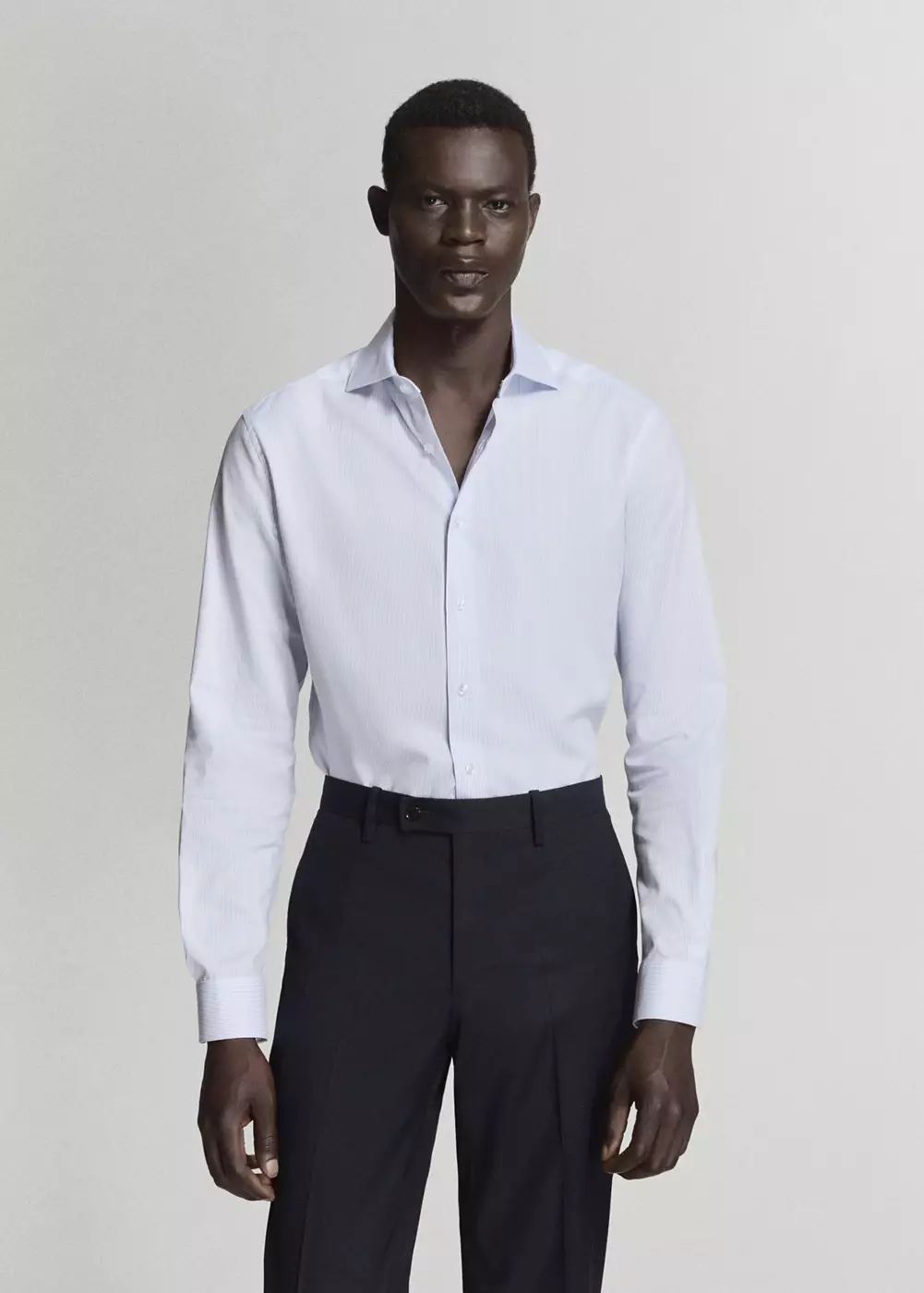 Chemise costume slim-fit 100 % coton à rayures, MANGO MAN