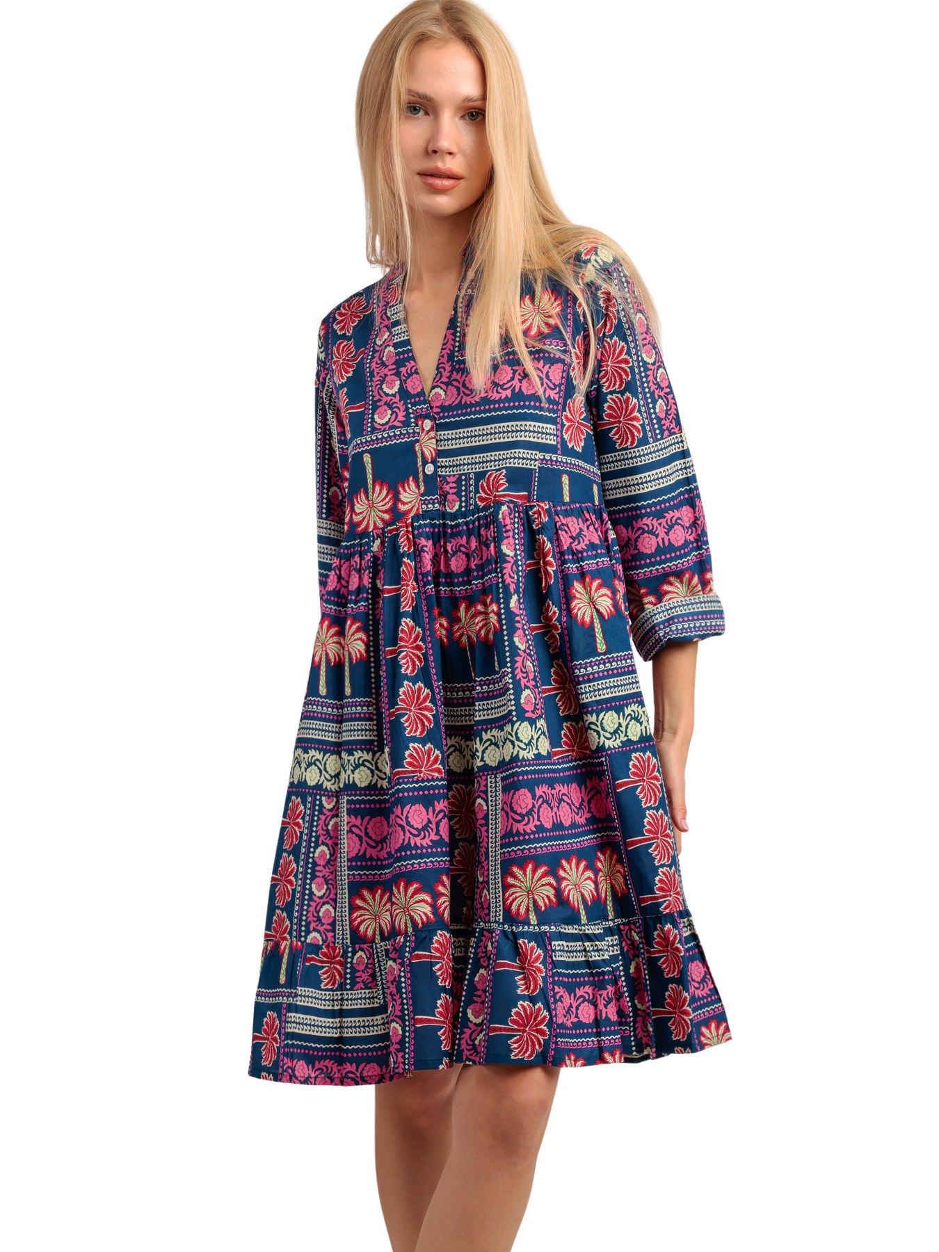 Robe estivale manches longues Funny Palms, ADMAS