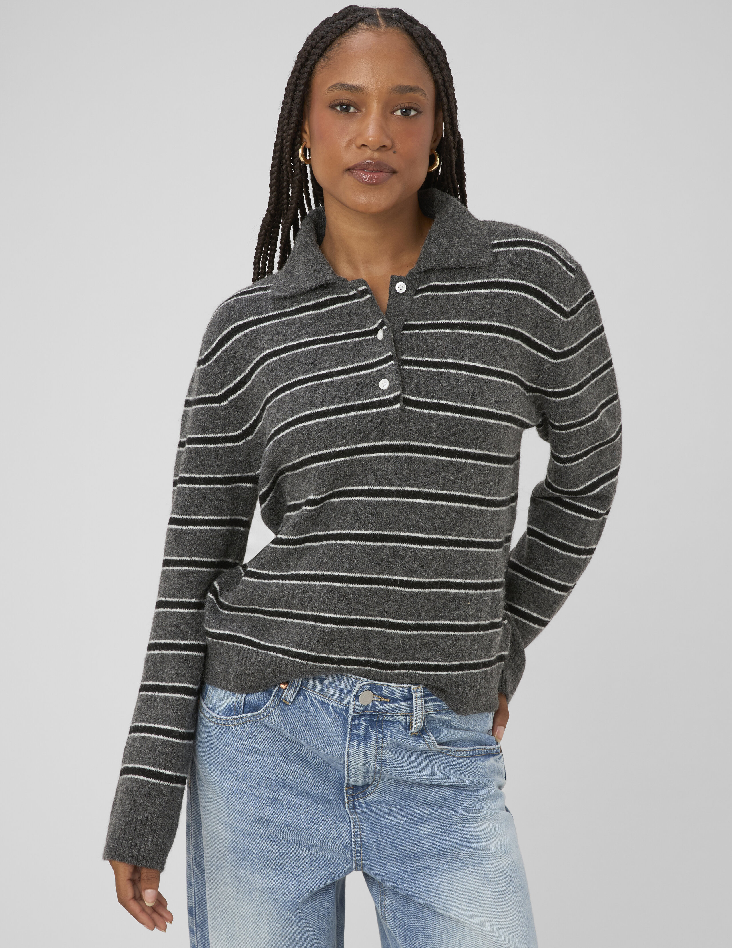 Pull polo rayé, BZB