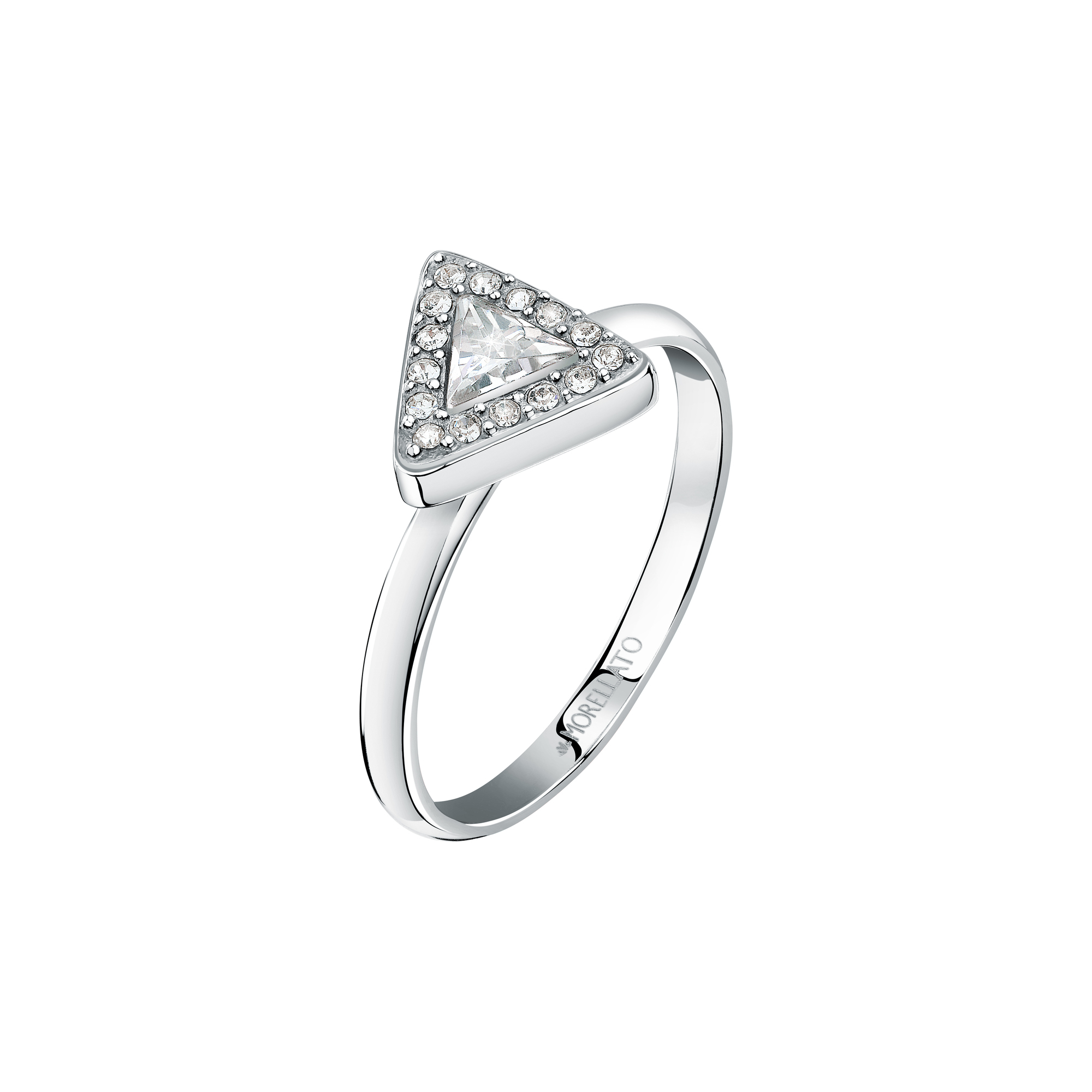 Bague en Acier, Zircons, Cristal TRILLIANT, MORELLATO