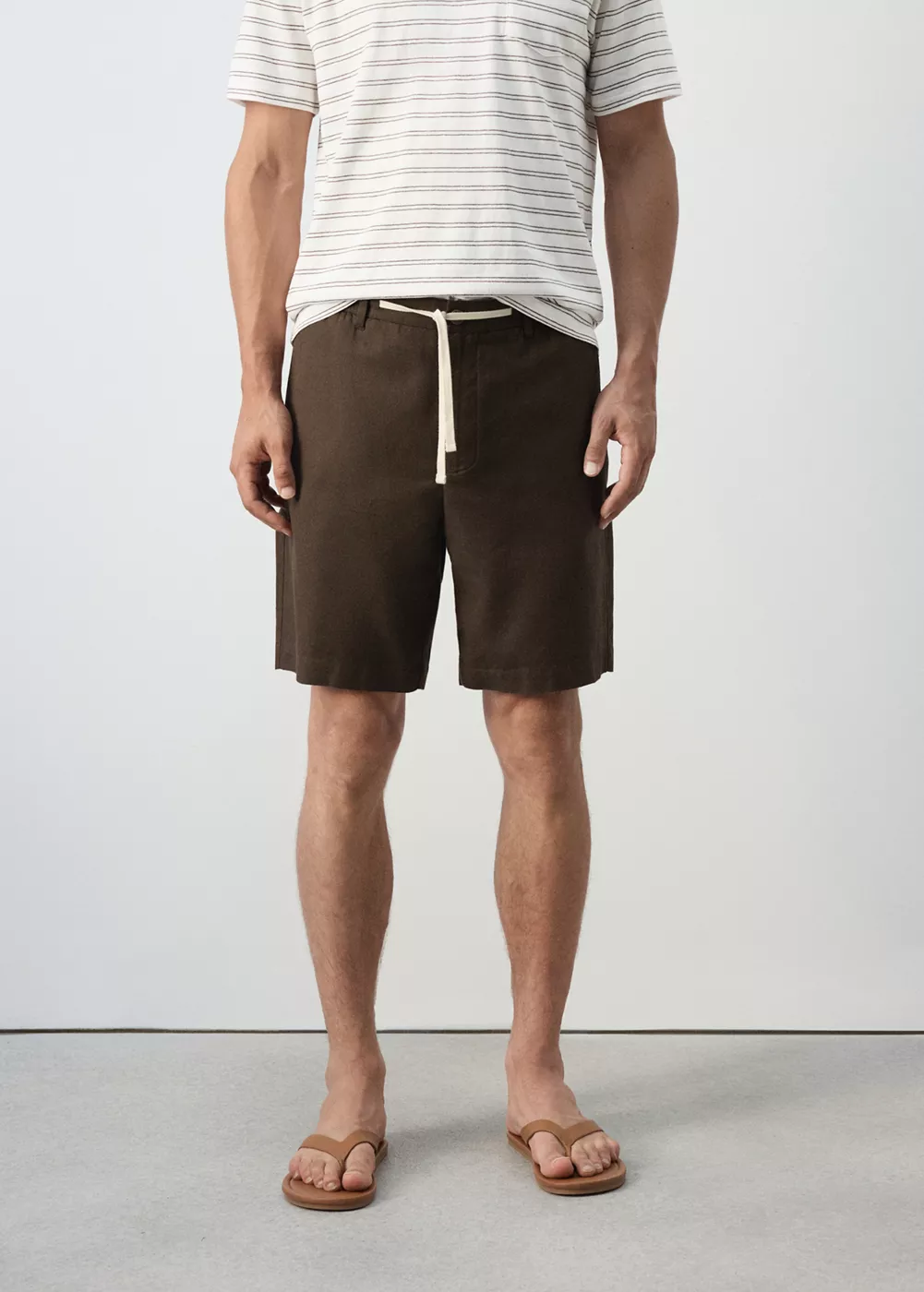 Bermuda relaxed fit en mélange de coton et lin, MANGO MAN