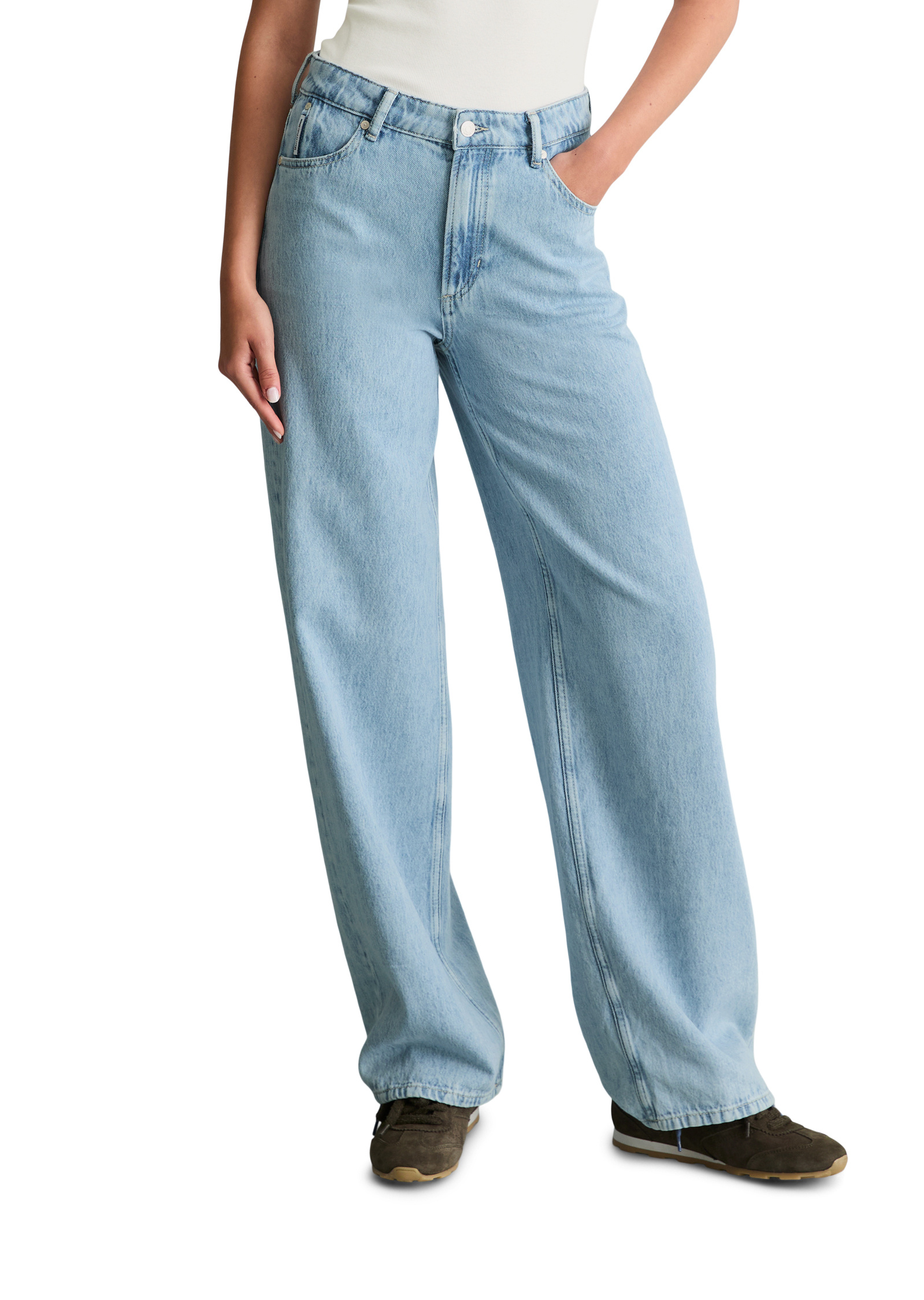 Jeans modèle Tomma large en qualité légère de coton bio, MARC O’POLO DENIM