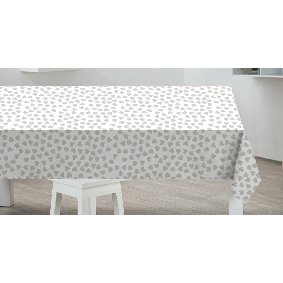 Wipe Clean Hearts PVC Tablecloth - 132x178cm, SABICHI