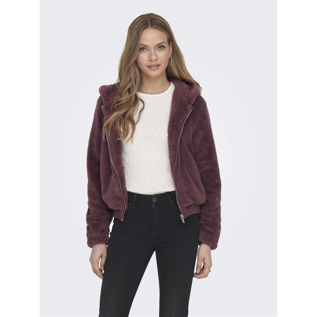 Manteau peluche 2025 rose