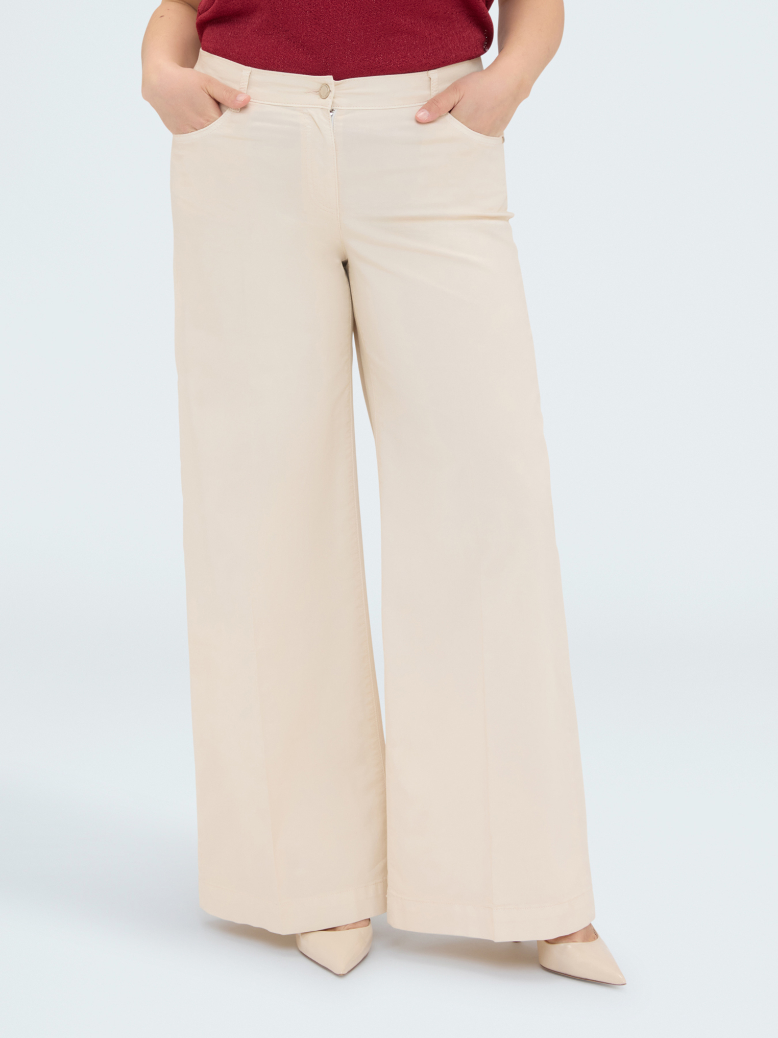 Pantalon Wide Leg en coton léger, FIORELLA RUBINO