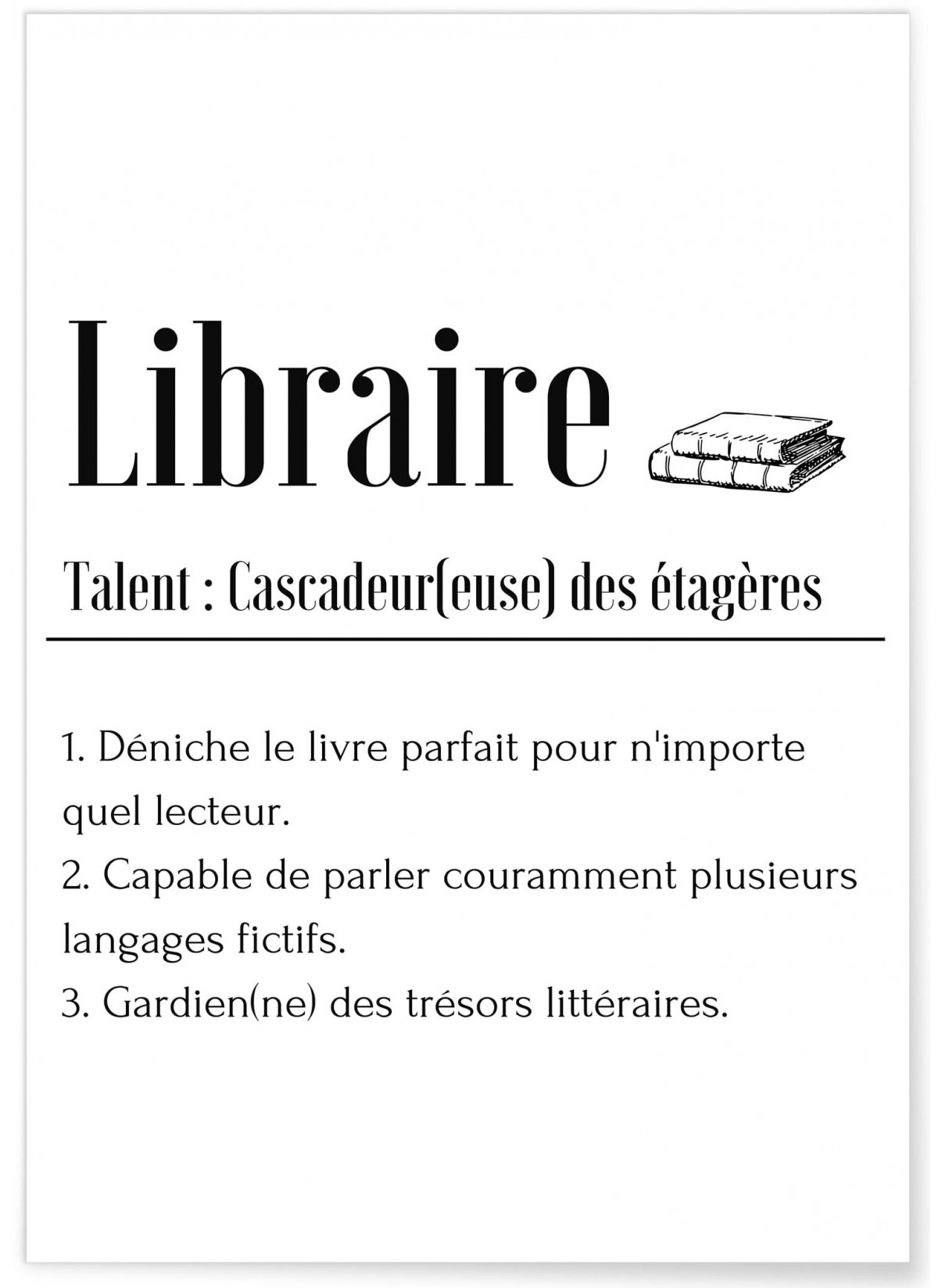Affiche Définition Libraire, L'AFFICHERIE