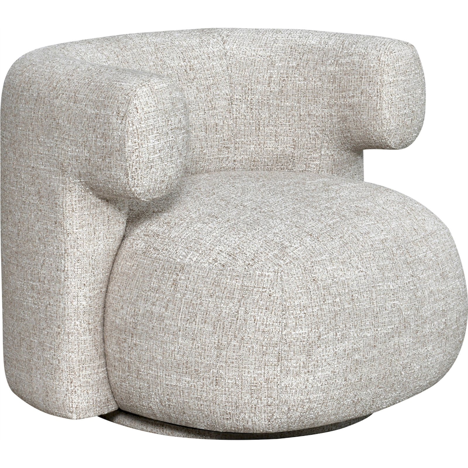 Fauteuil lounge pivotant en tweed, RECOLLECTION