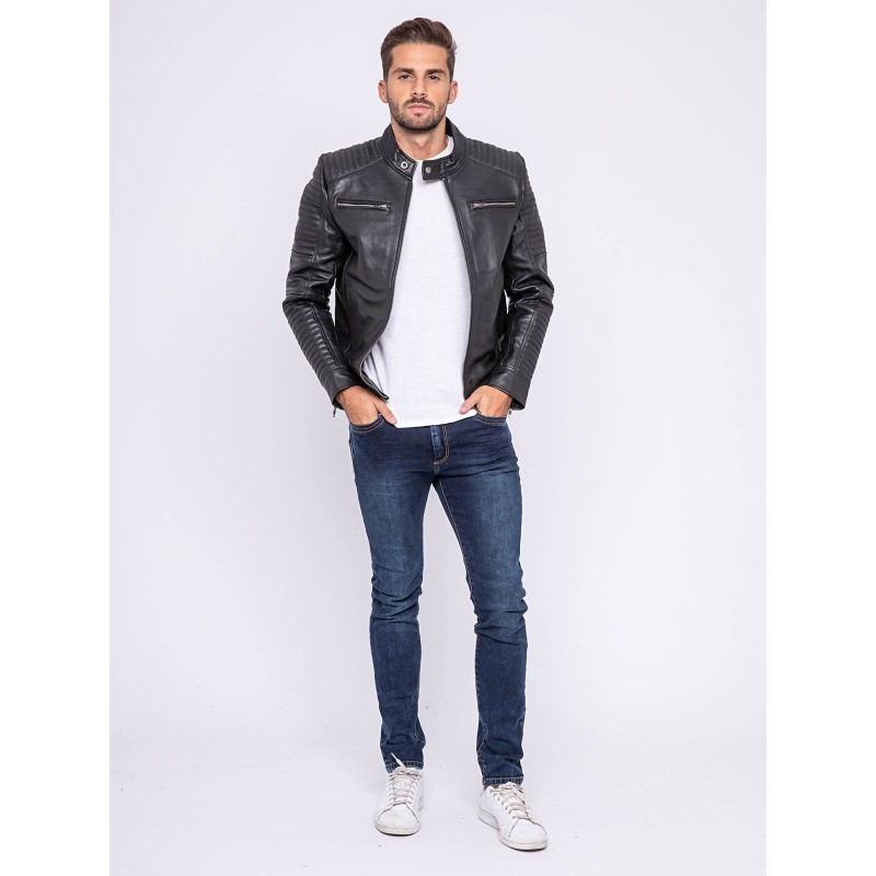Blouson Cuir Motard Bikero, RITCHIE