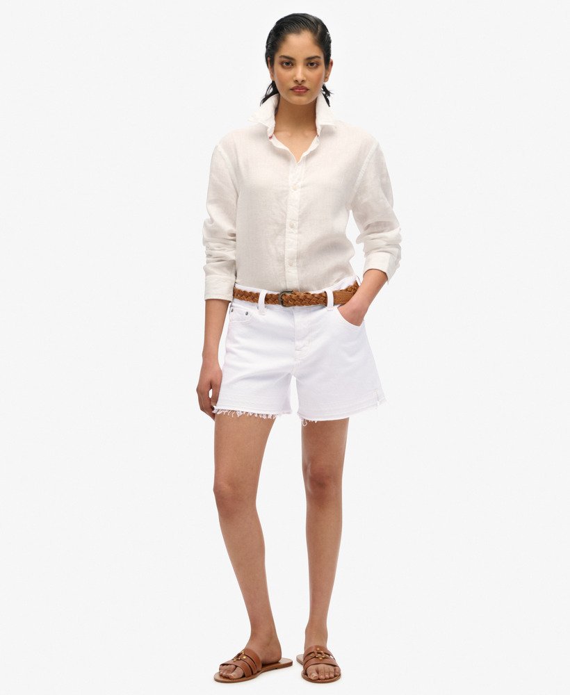 Short effiloché à taille mi-haute, SUPERDRY