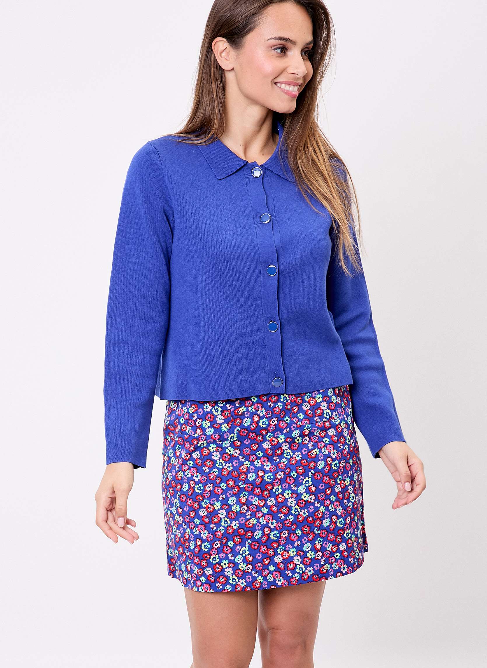Gilet court droit maille unie GALET, PRINCESSE NOMADE