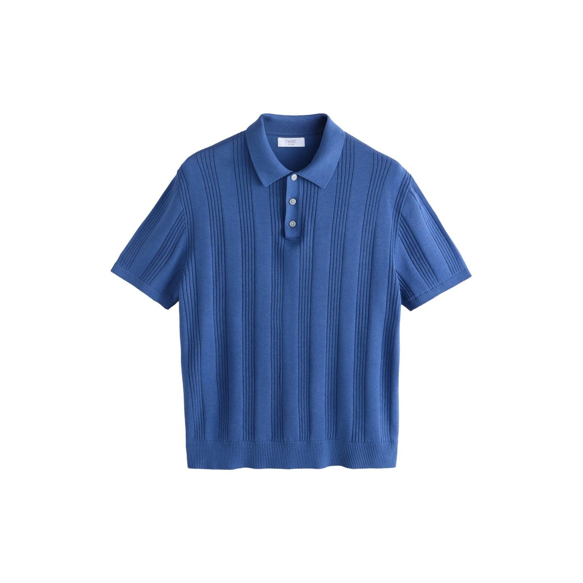 Polo slim en coton texturé à manches courtes, NEXT