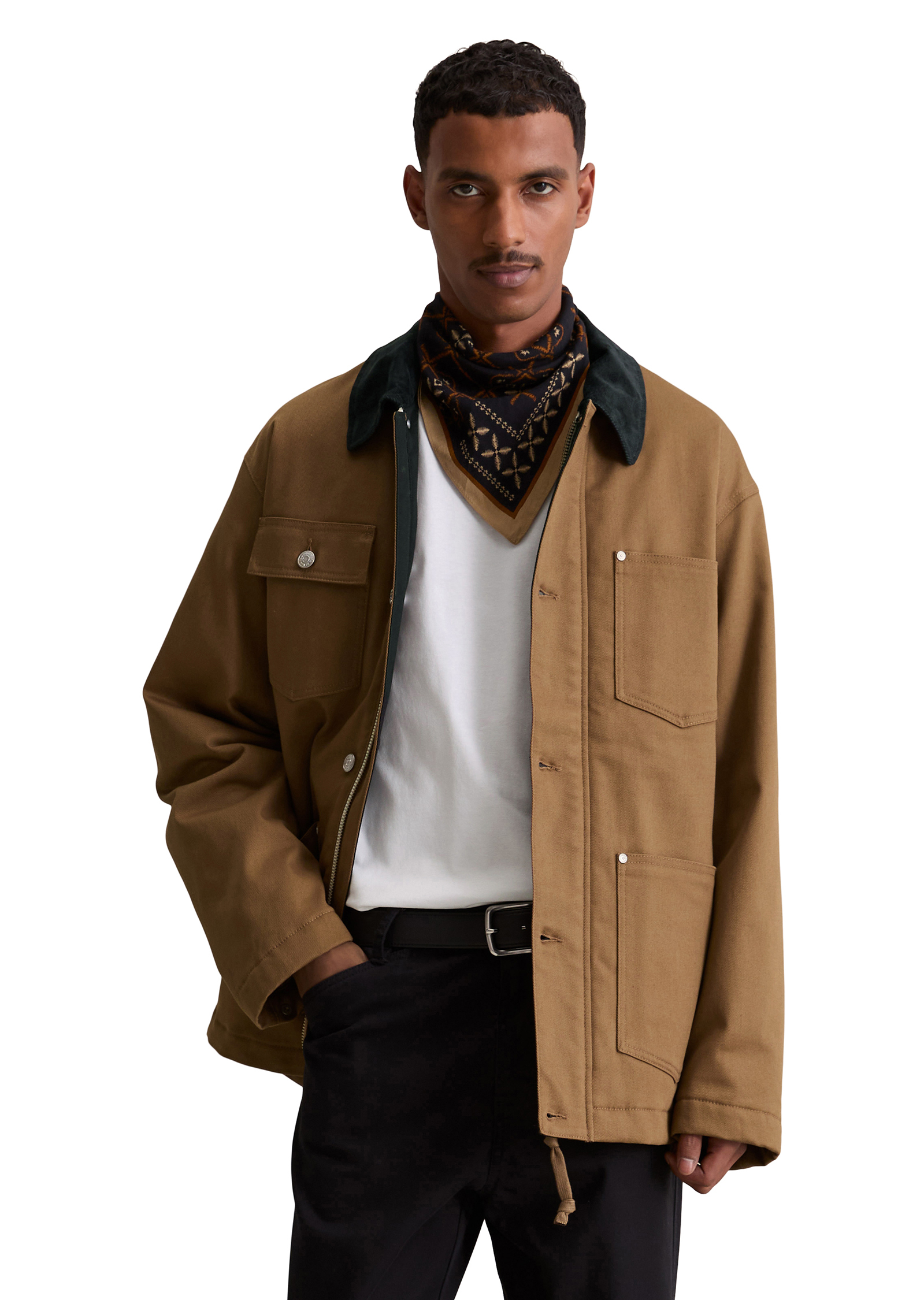 Veste matelassée Worker avec col contrasté en velours côtelé, MARC O’POLO DENIM