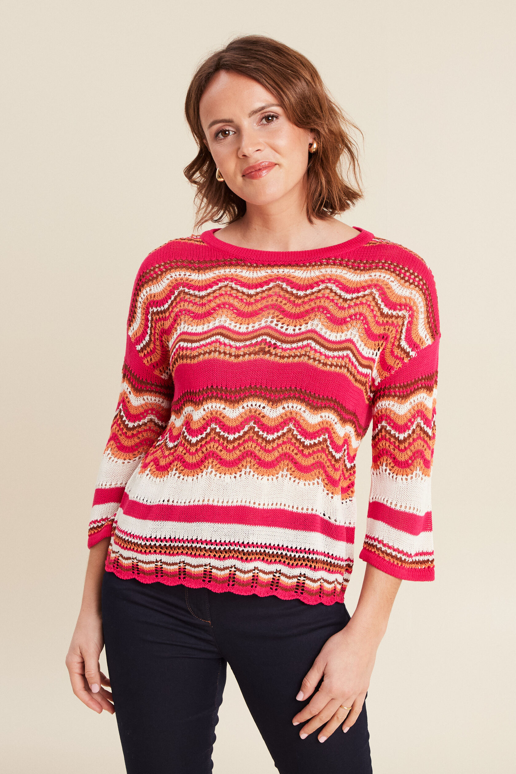 Pull manches 3/4 ajouré, BREAL